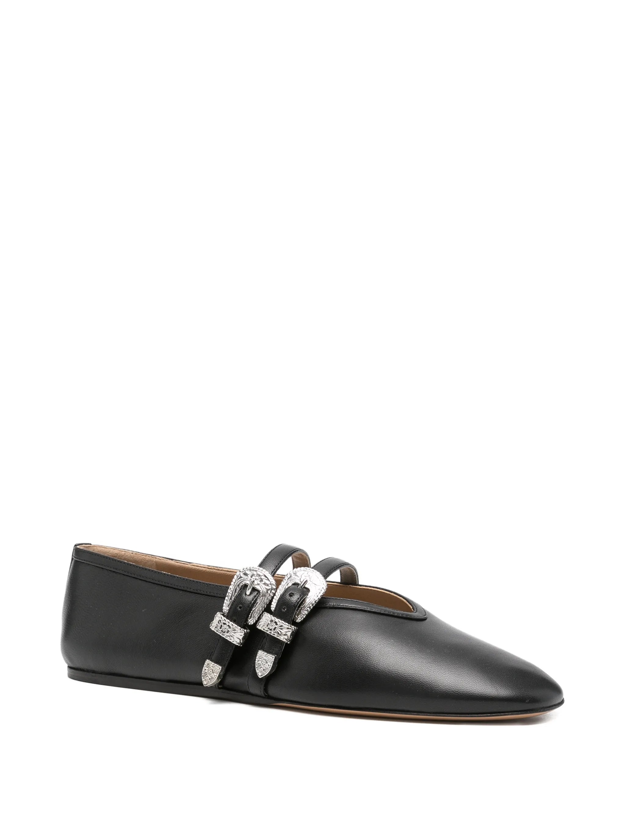 Claudia buckle-detail ballet flats