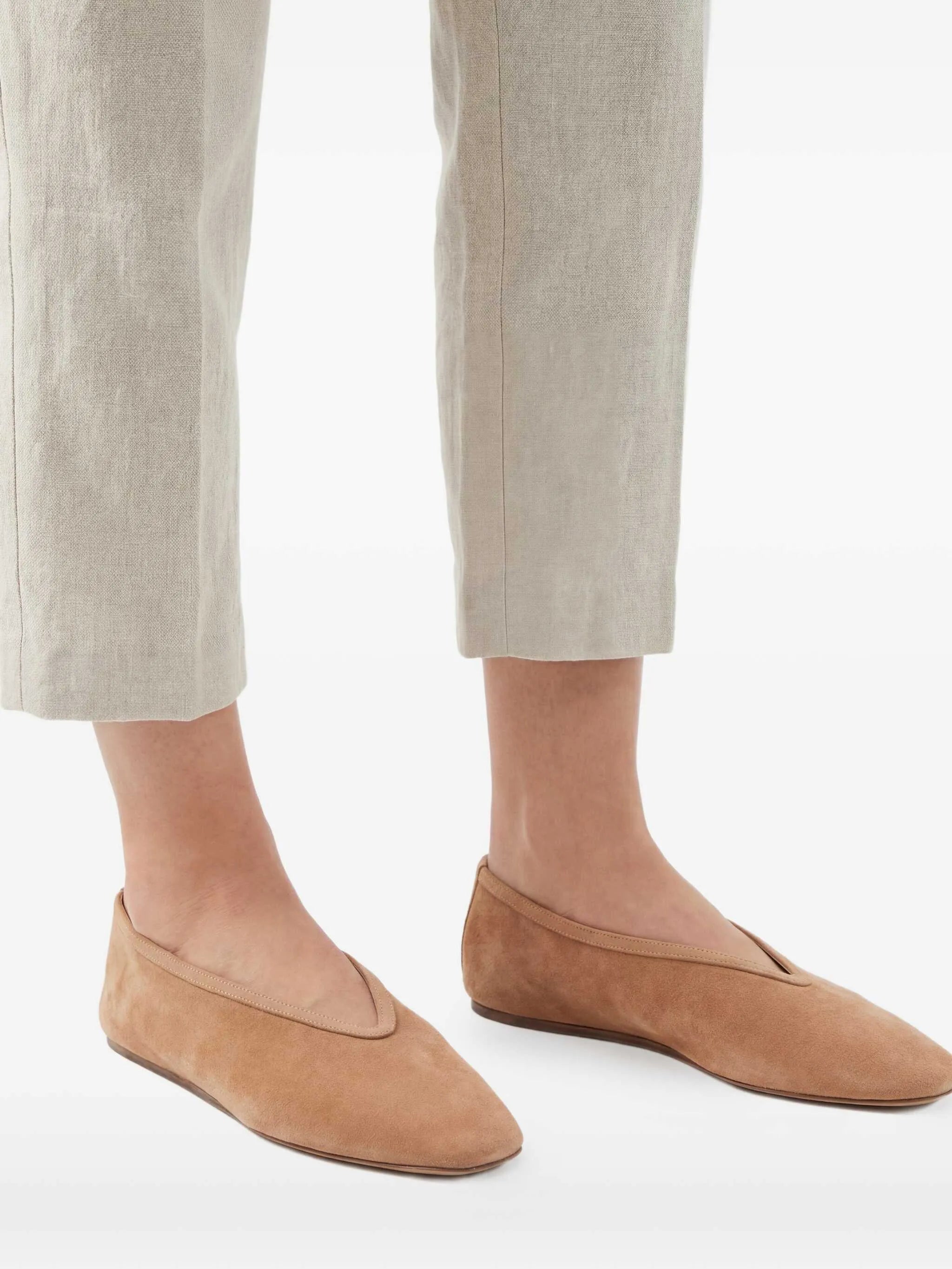 pointed-toe suede pumps