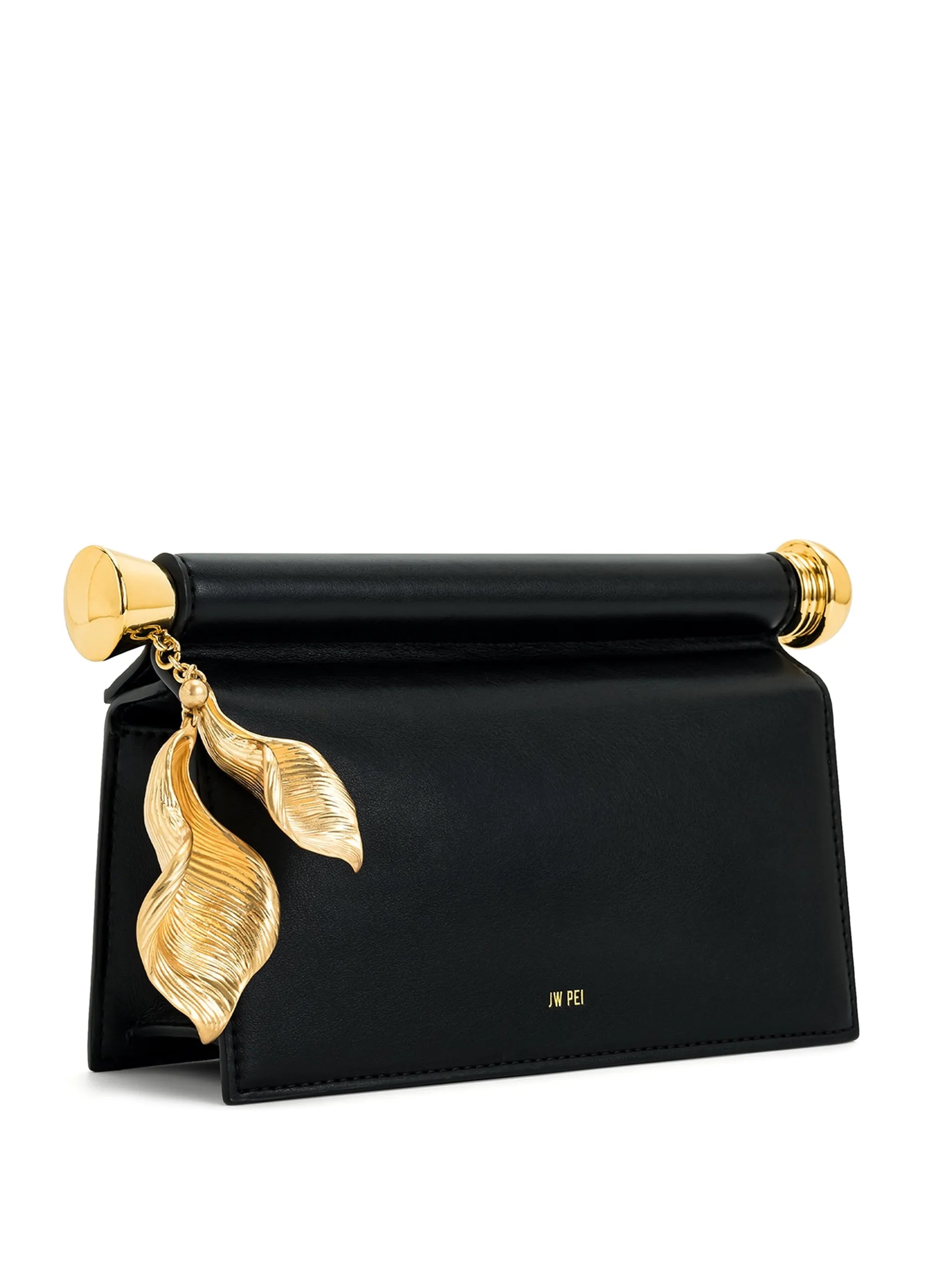 Holly leaf-charm clutch bag