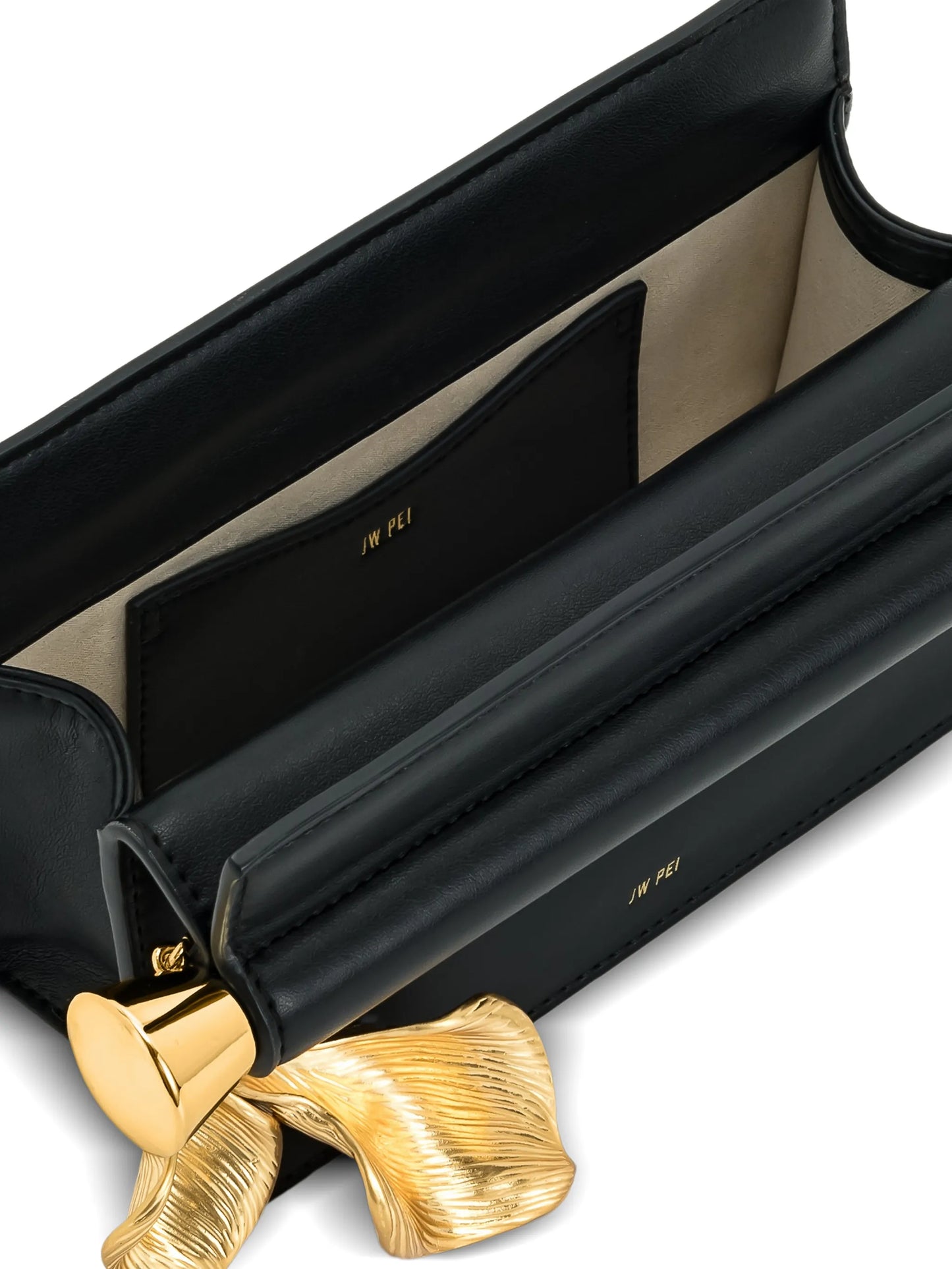 Holly leaf-charm clutch bag
