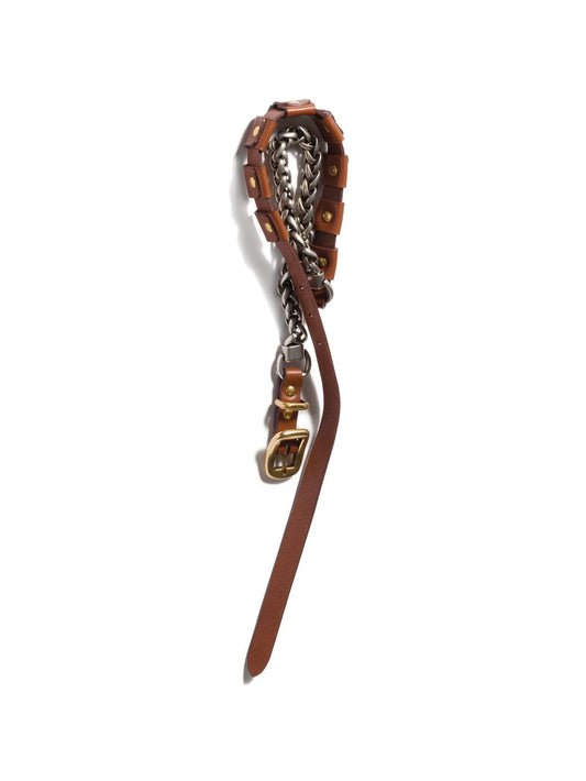 metal and leather necklace