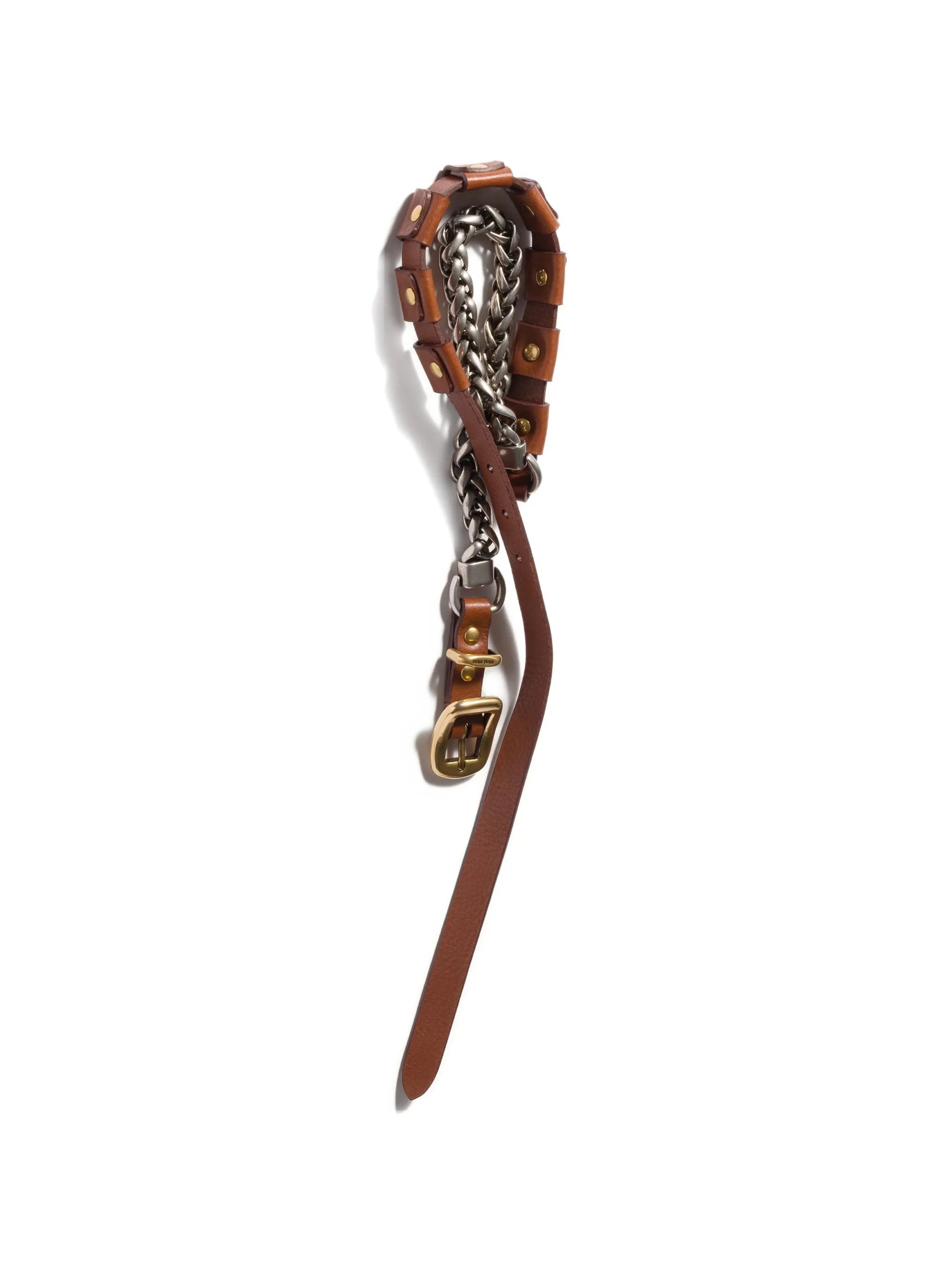 chain-link leather necklace