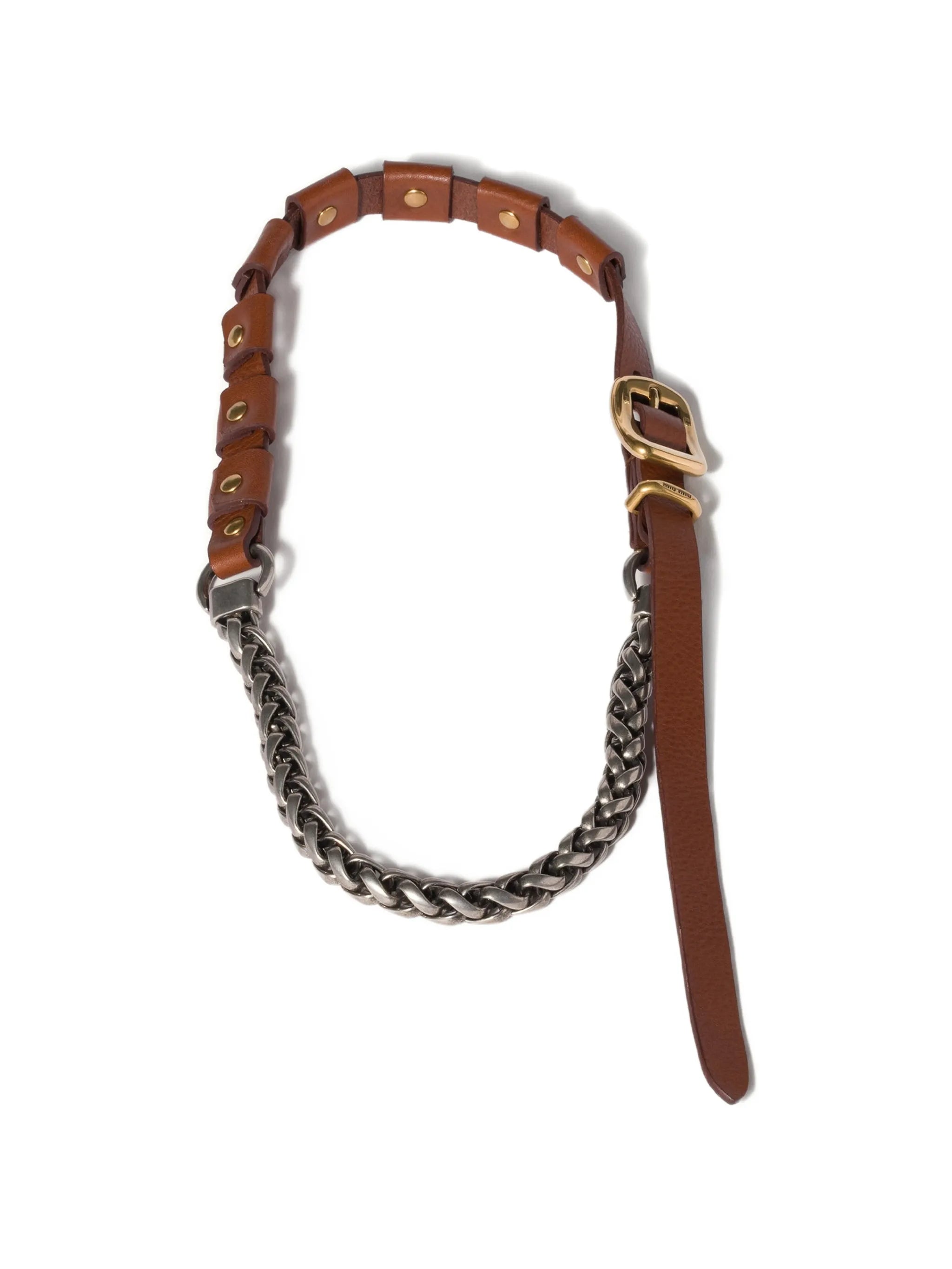 chain-link leather necklace