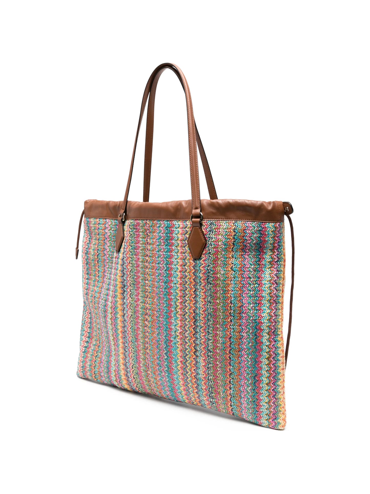 chevron drawstring tote bag