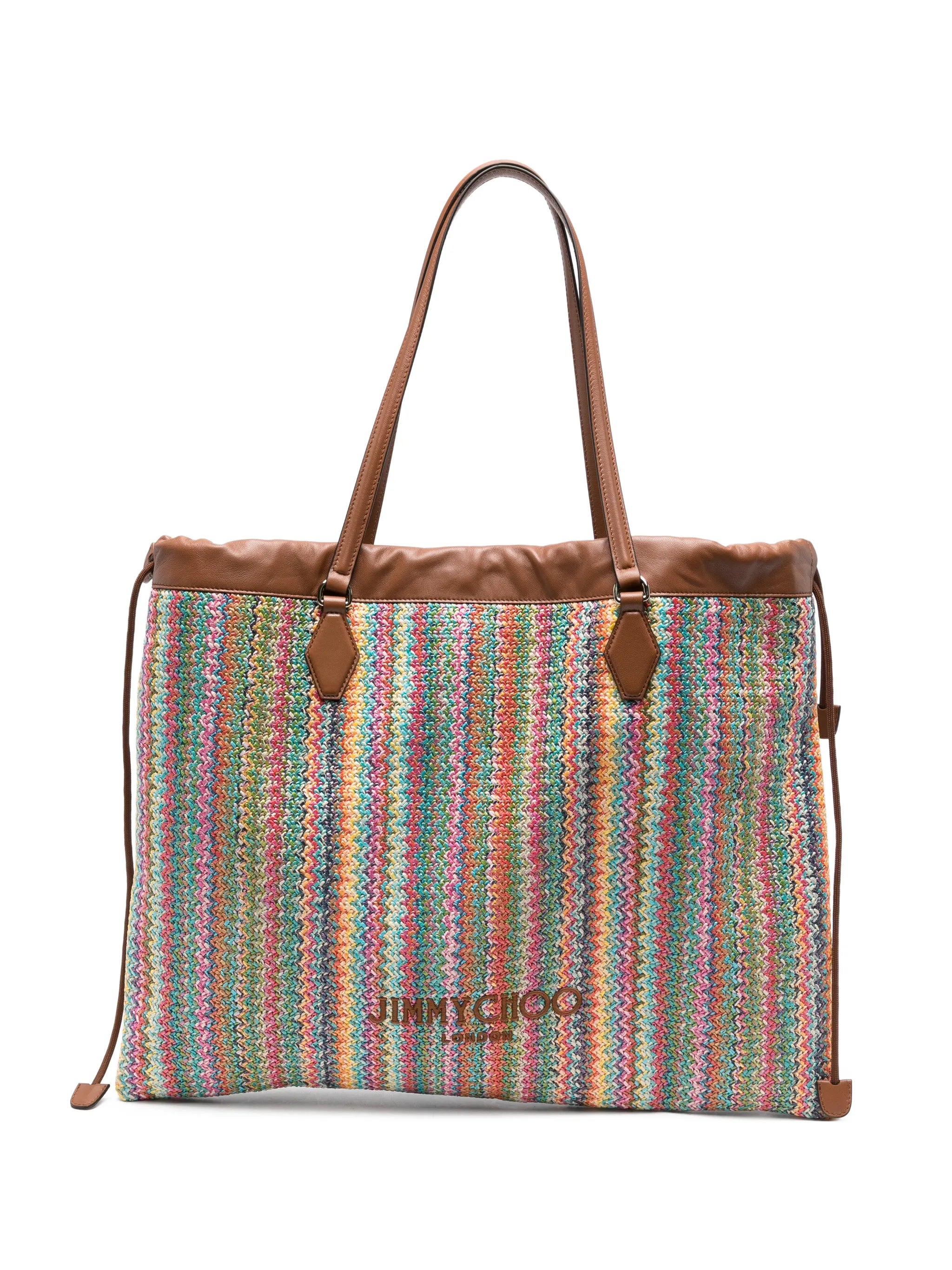 chevron drawstring tote bag