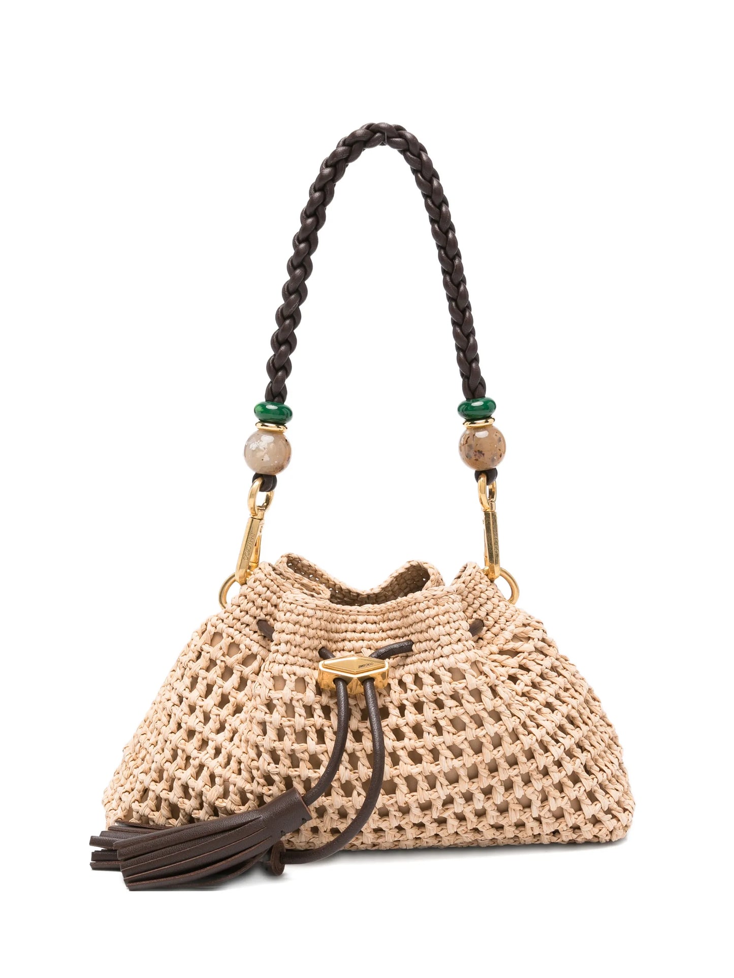 small Cinch raffia tote bag