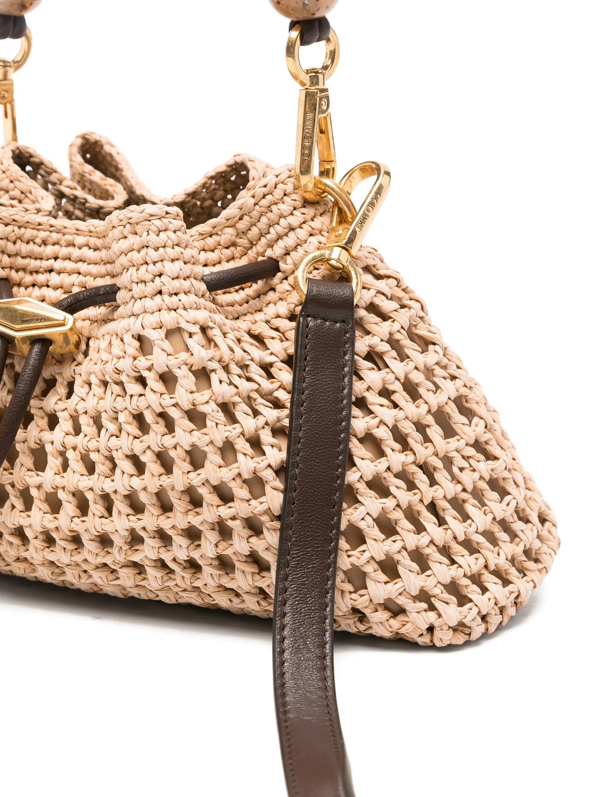 small Cinch raffia tote bag