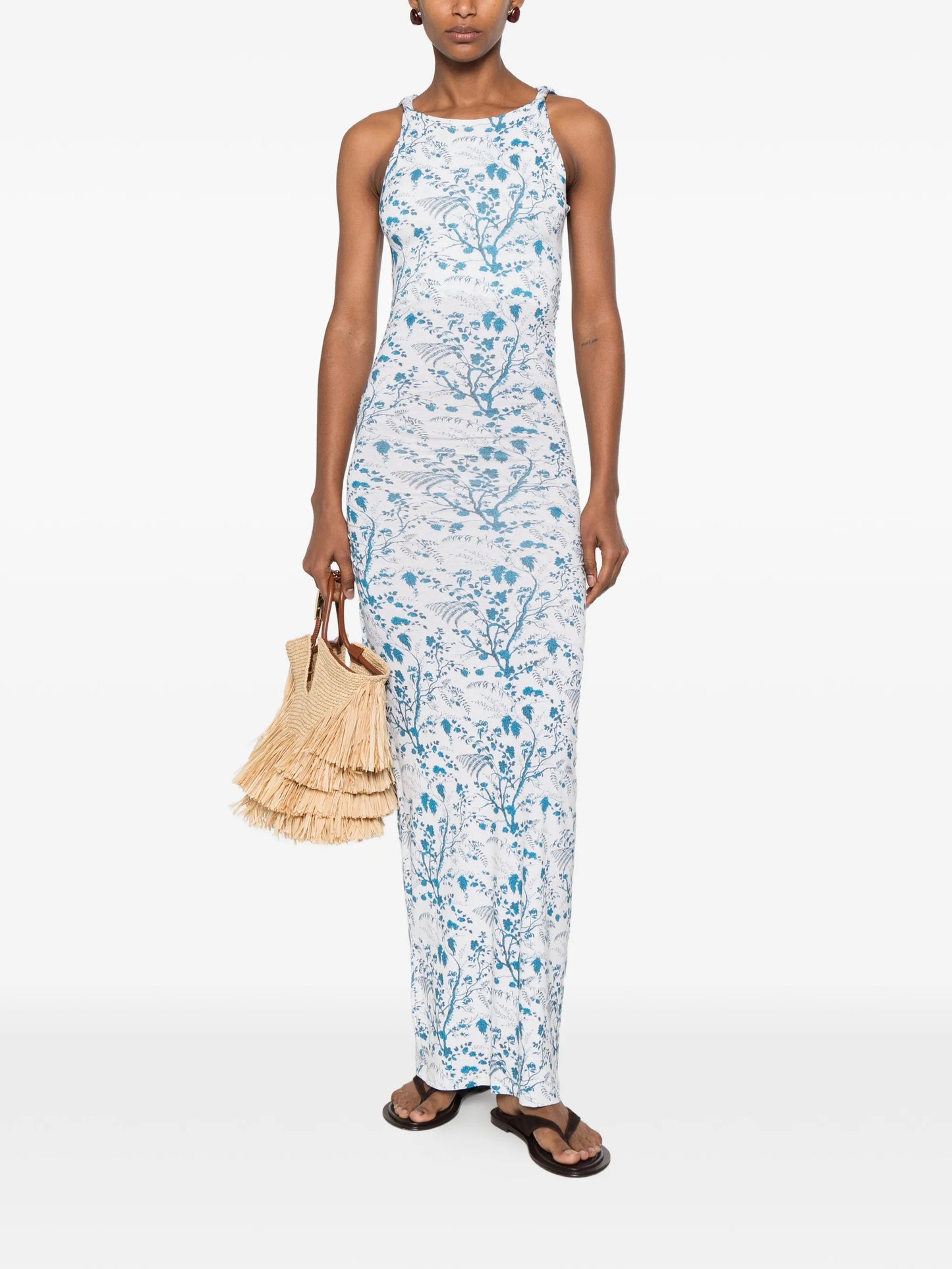 gathered maxi dress