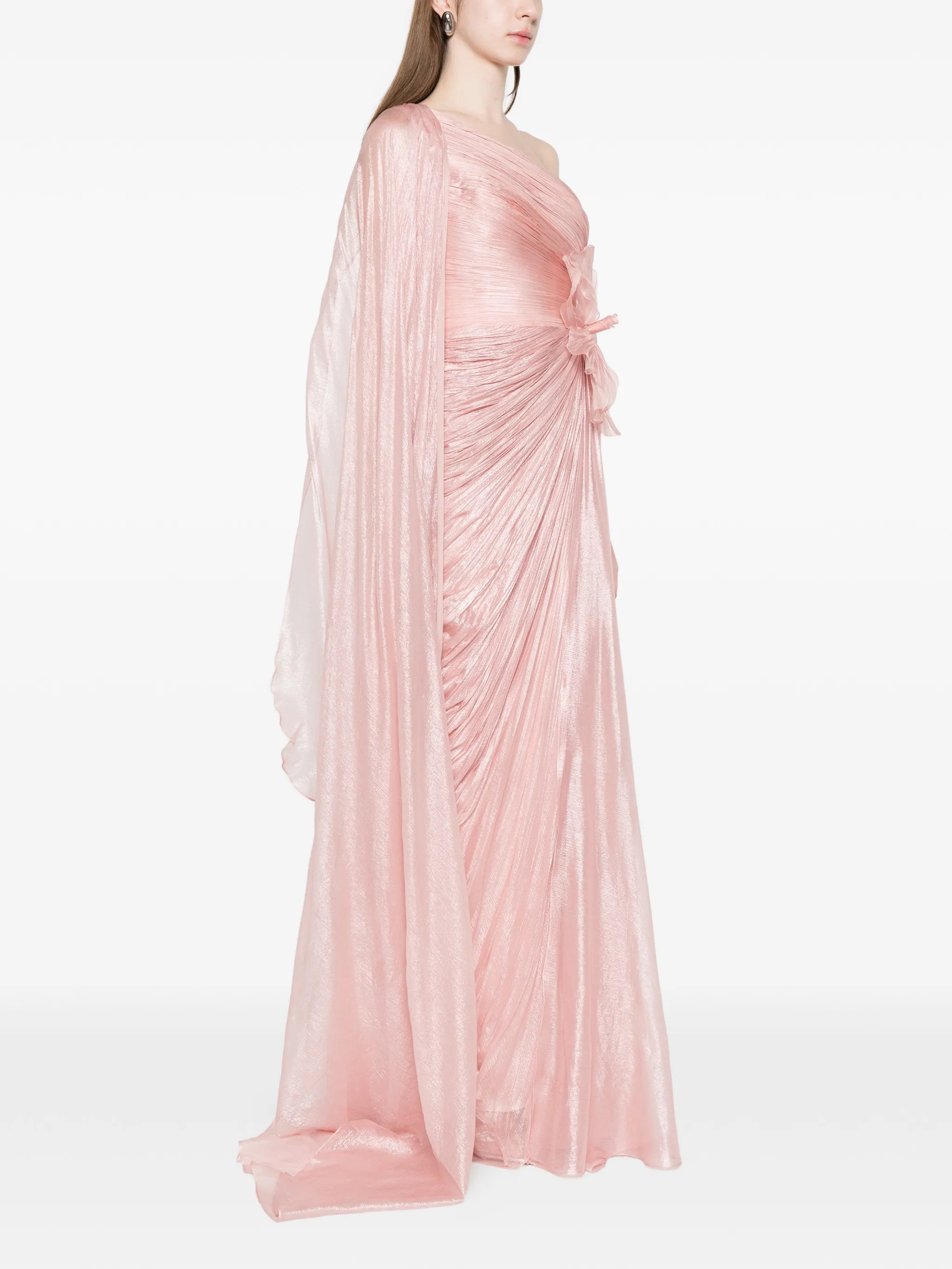 draped one shoulder dress