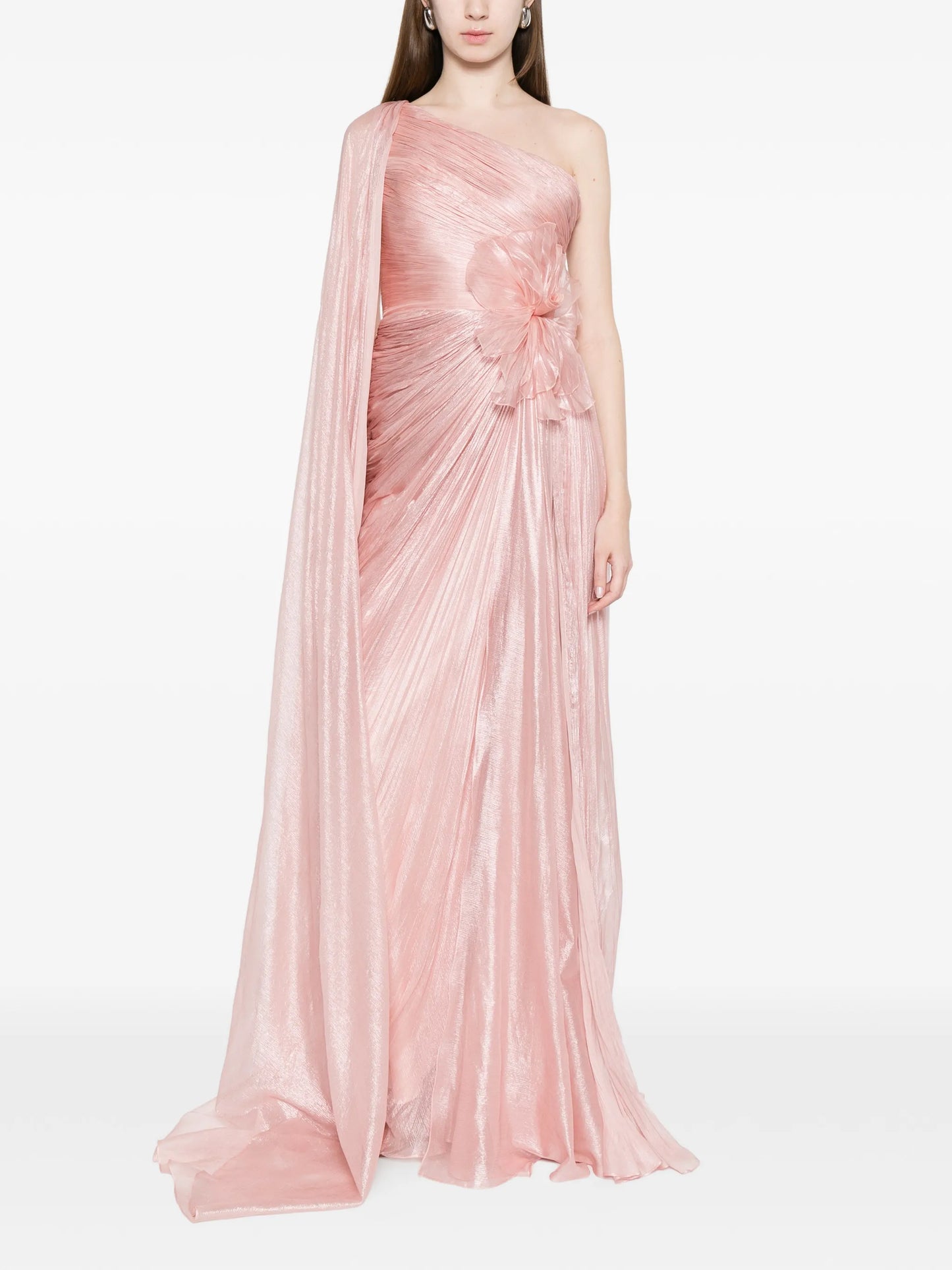 draped one shoulder dress