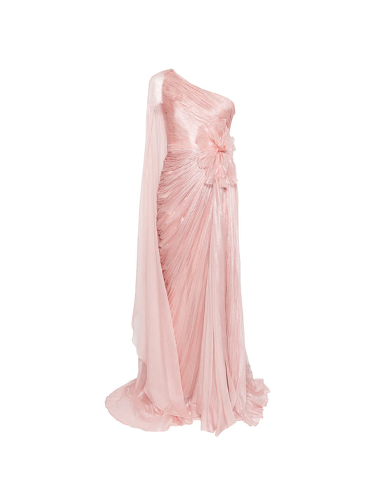 draped one shoulder dress