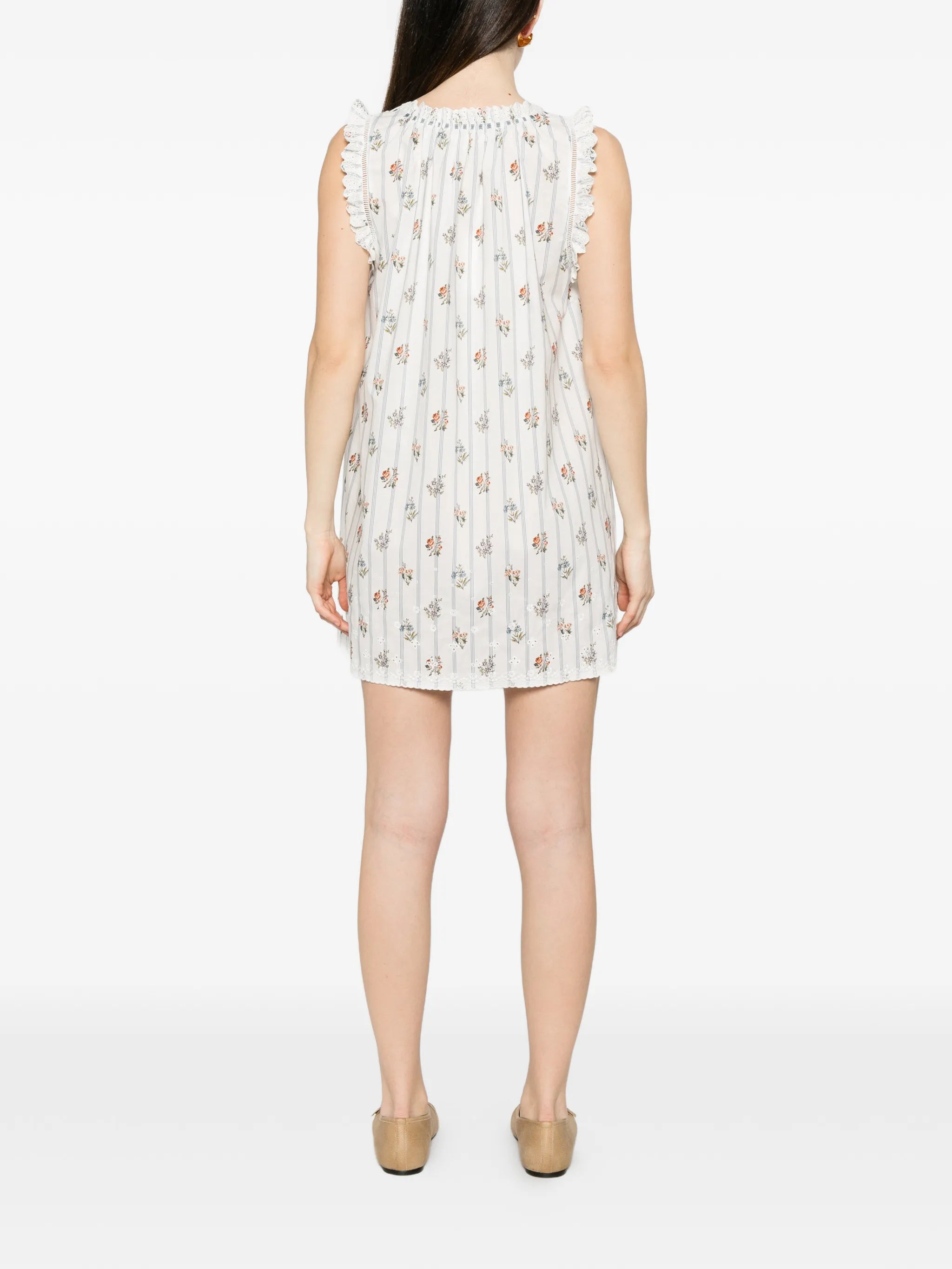 Nessie floral-print ruffled mini dress