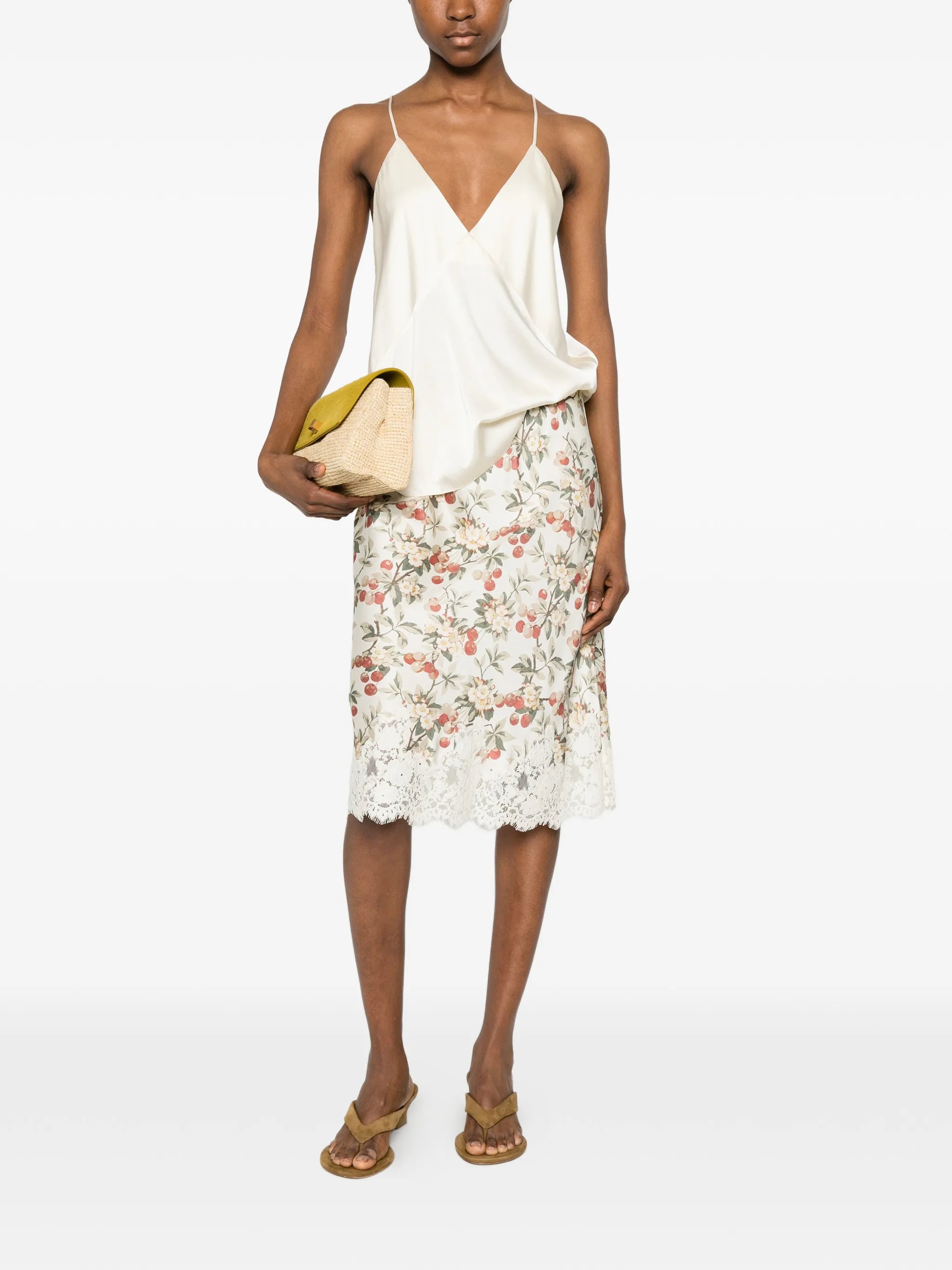Elowette lace-trim mini skirt