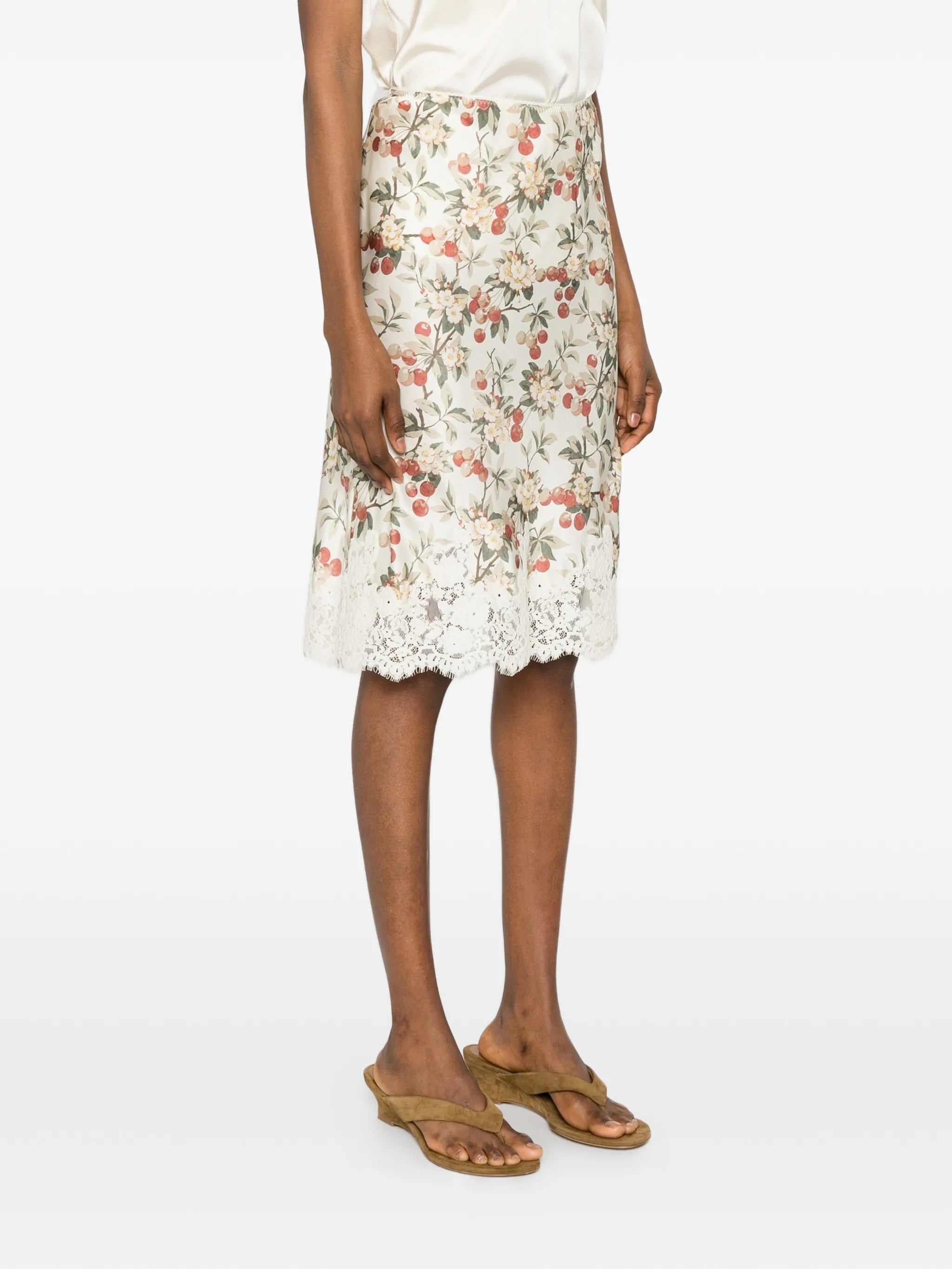 Elowette lace-trim mini skirt