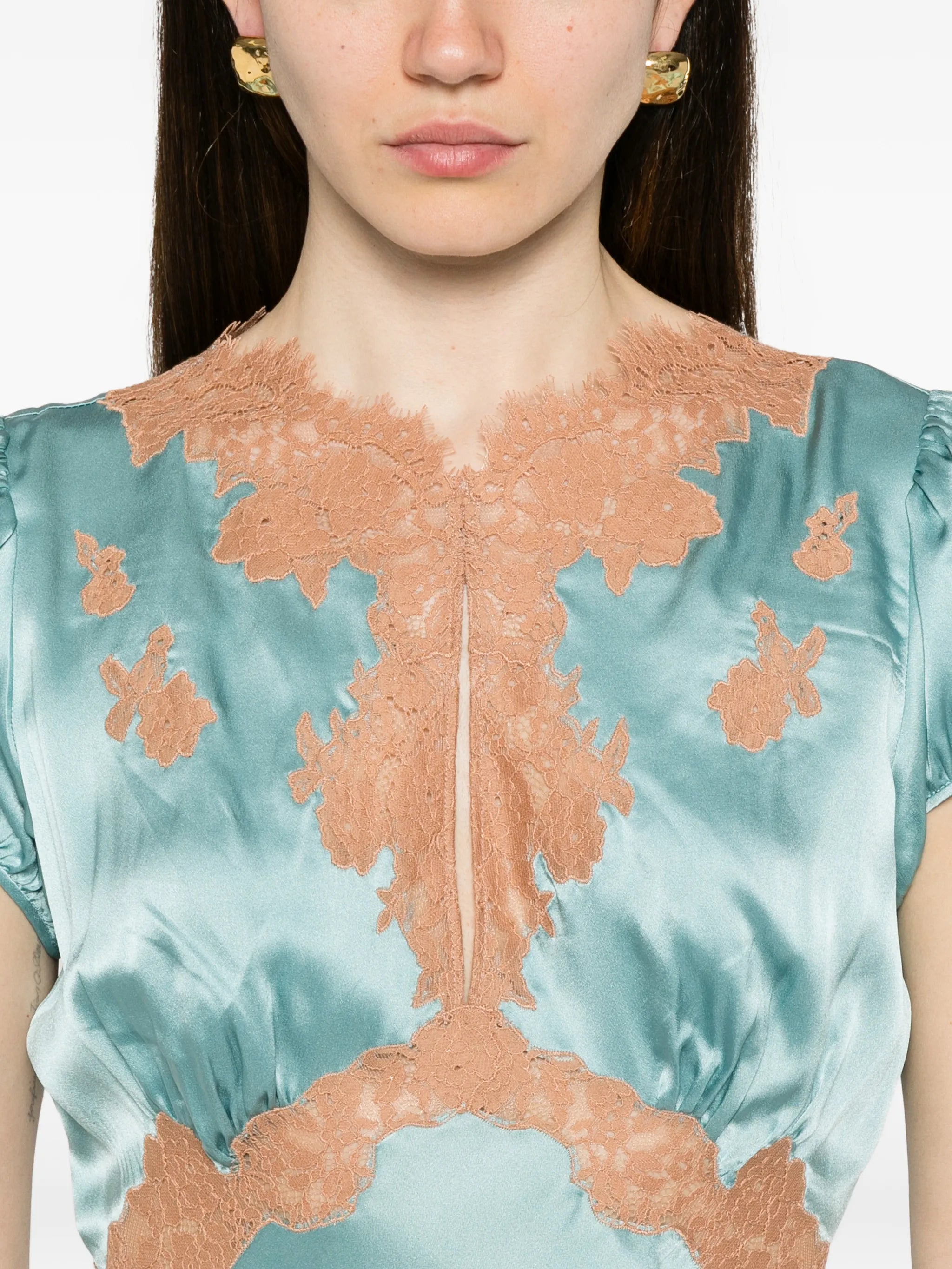 Junia lace-trimmed mini dress