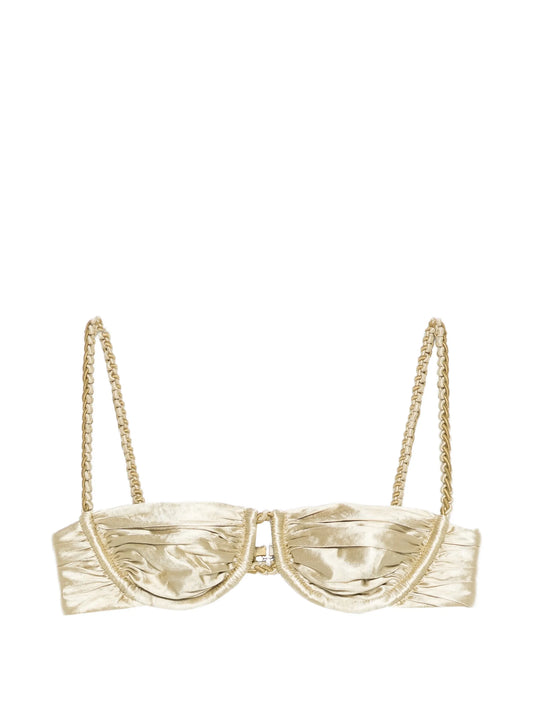 ruched weave bikini top