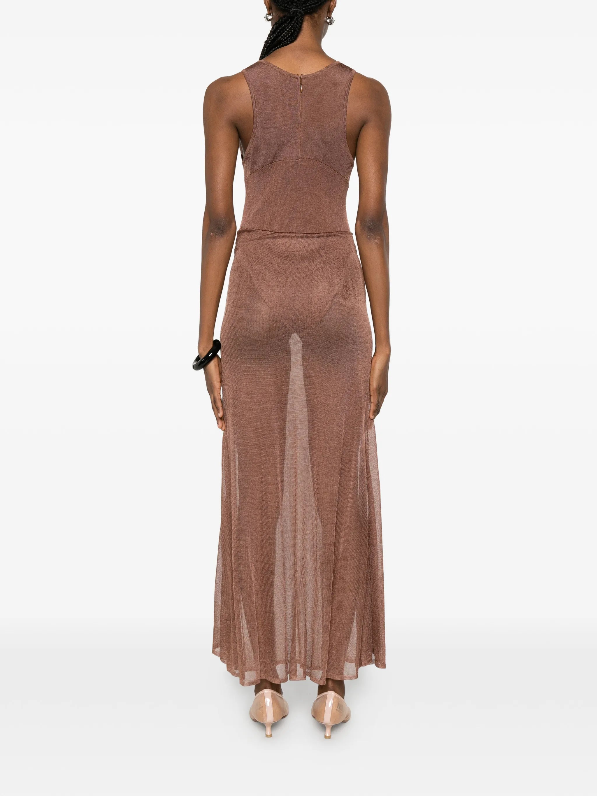 sleeveless midi dress