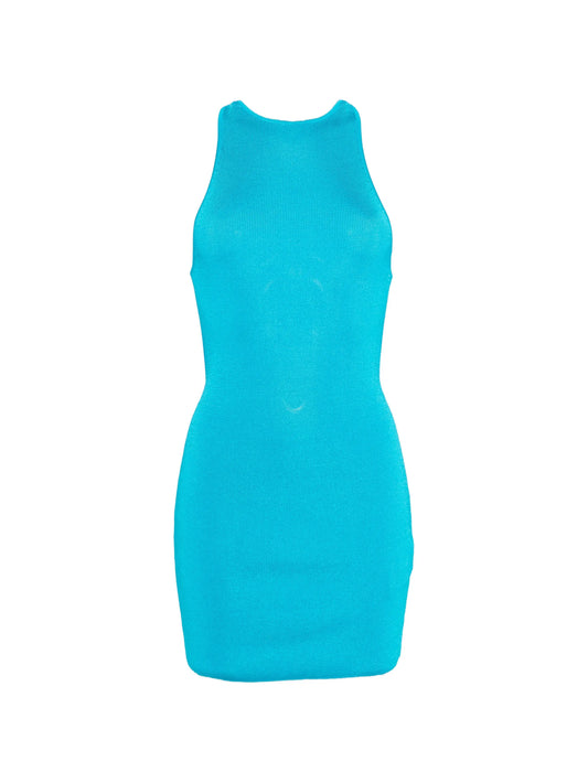crew-neck mini dress