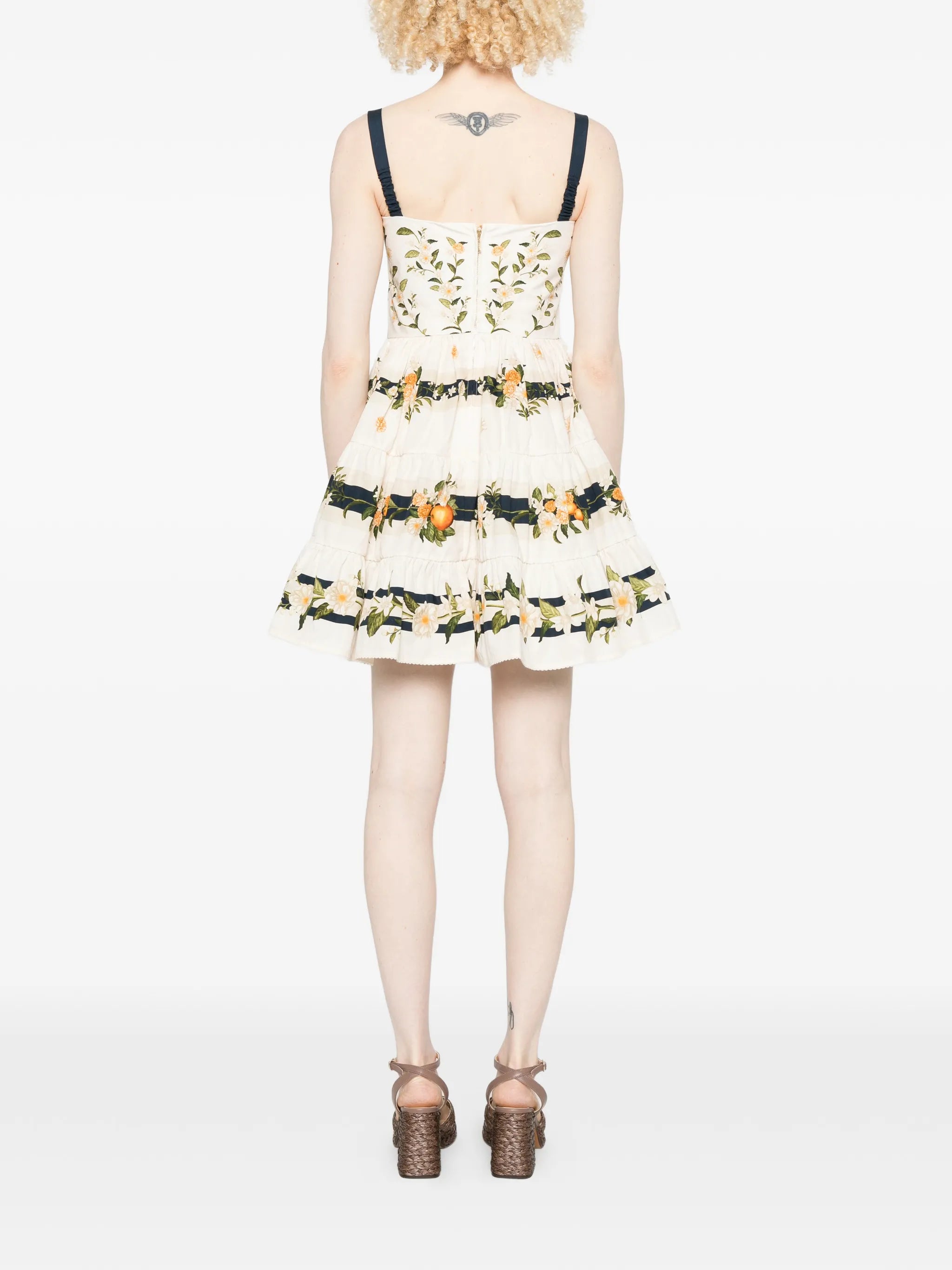 floral-print mini dress