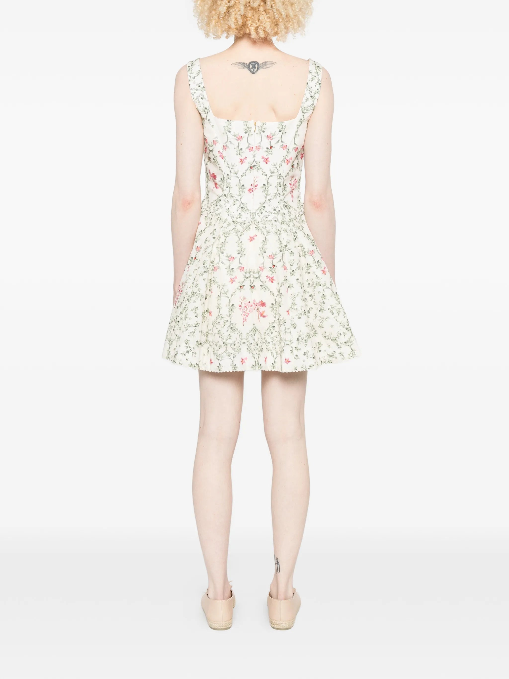 floral-print mini dress