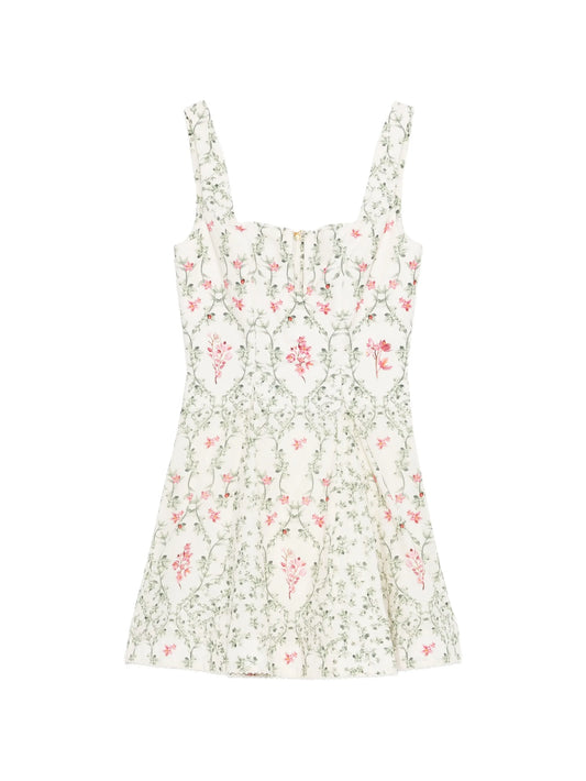 floral-print mini dress