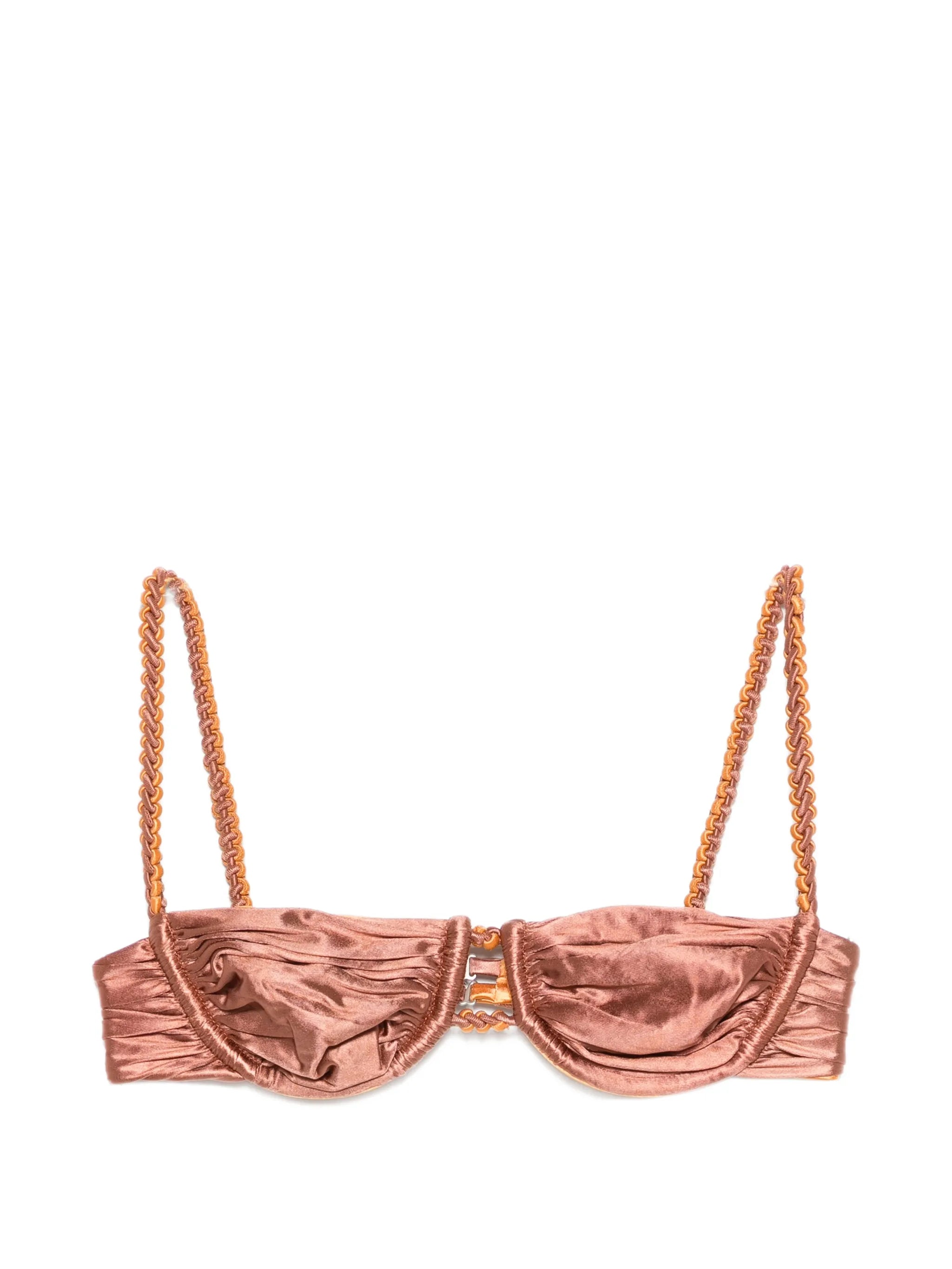 ruched weave bikini top