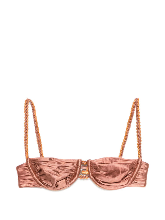 ruched weave bikini top