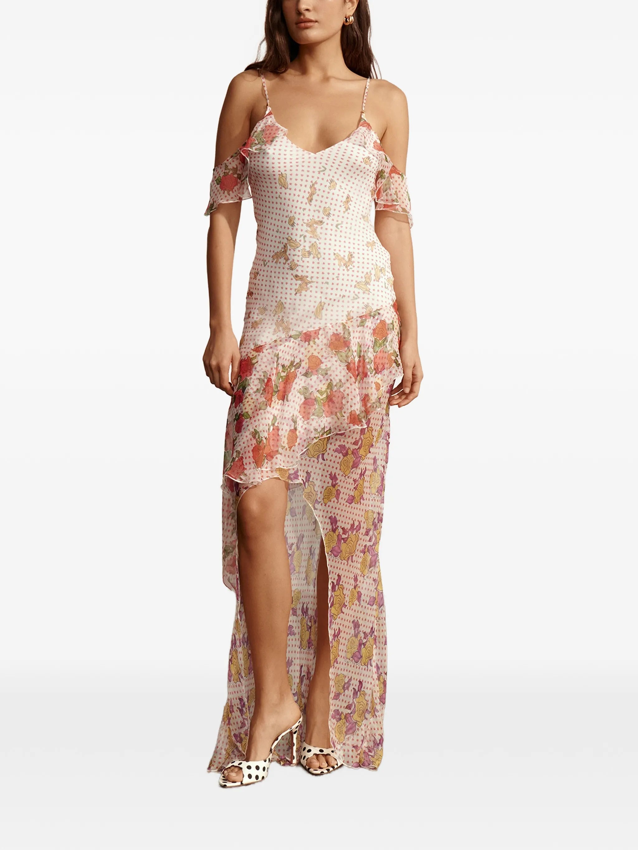 ruffled silk-chiffon maxi dress