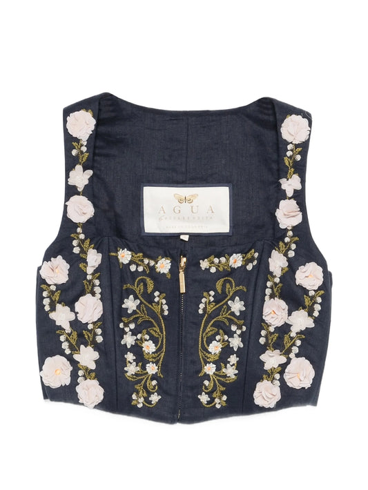 floral-embellished top