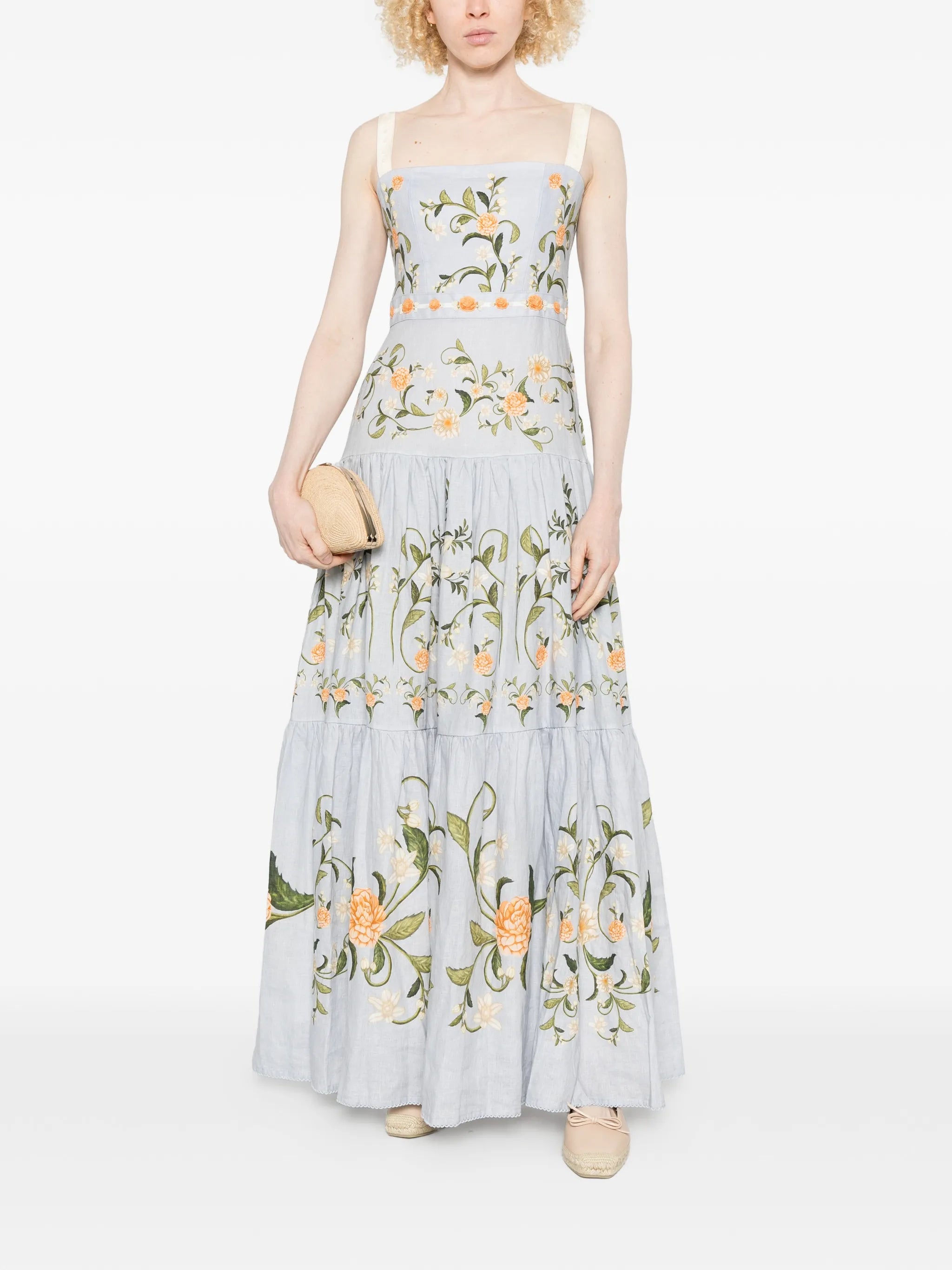 Lima floral-embroidered maxi dress