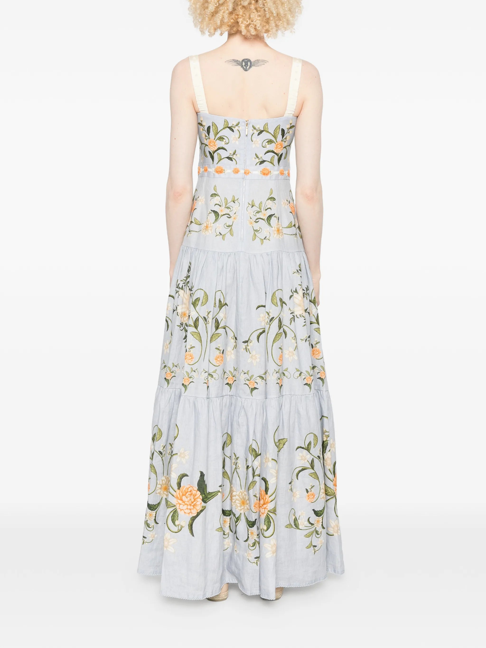 Lima floral-embroidered maxi dress