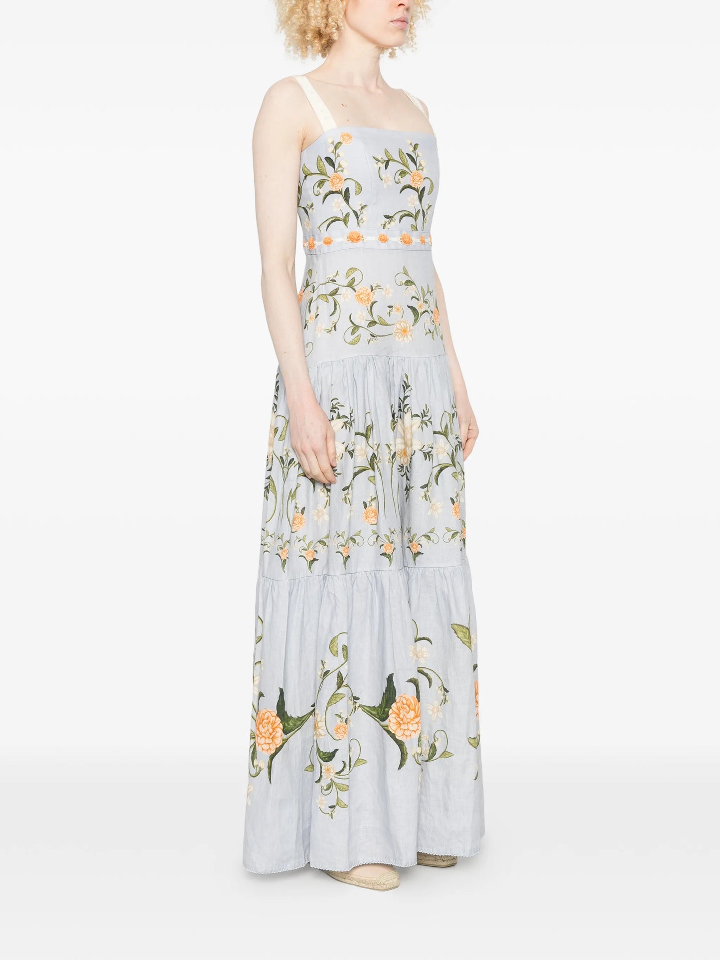 Lima floral-embroidered maxi dress