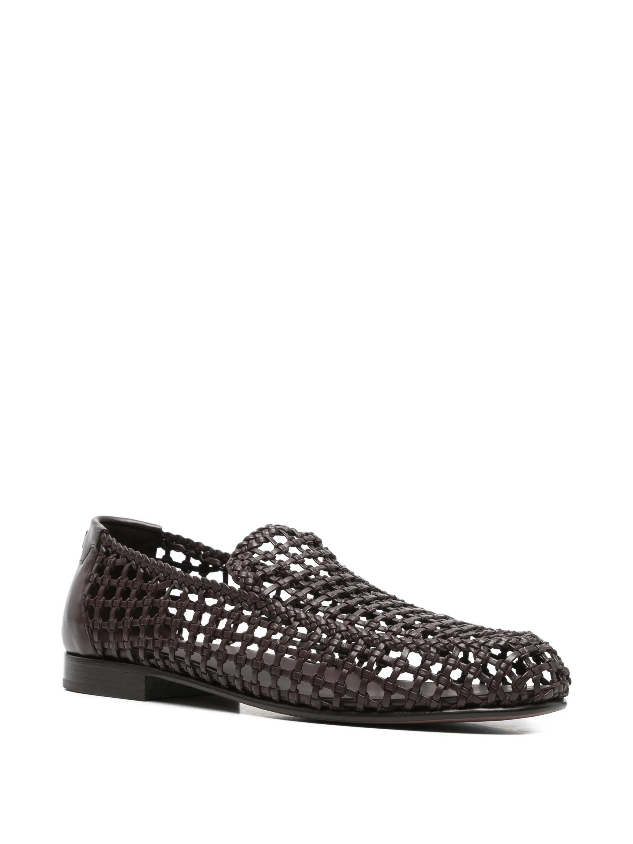 braided leather loafers