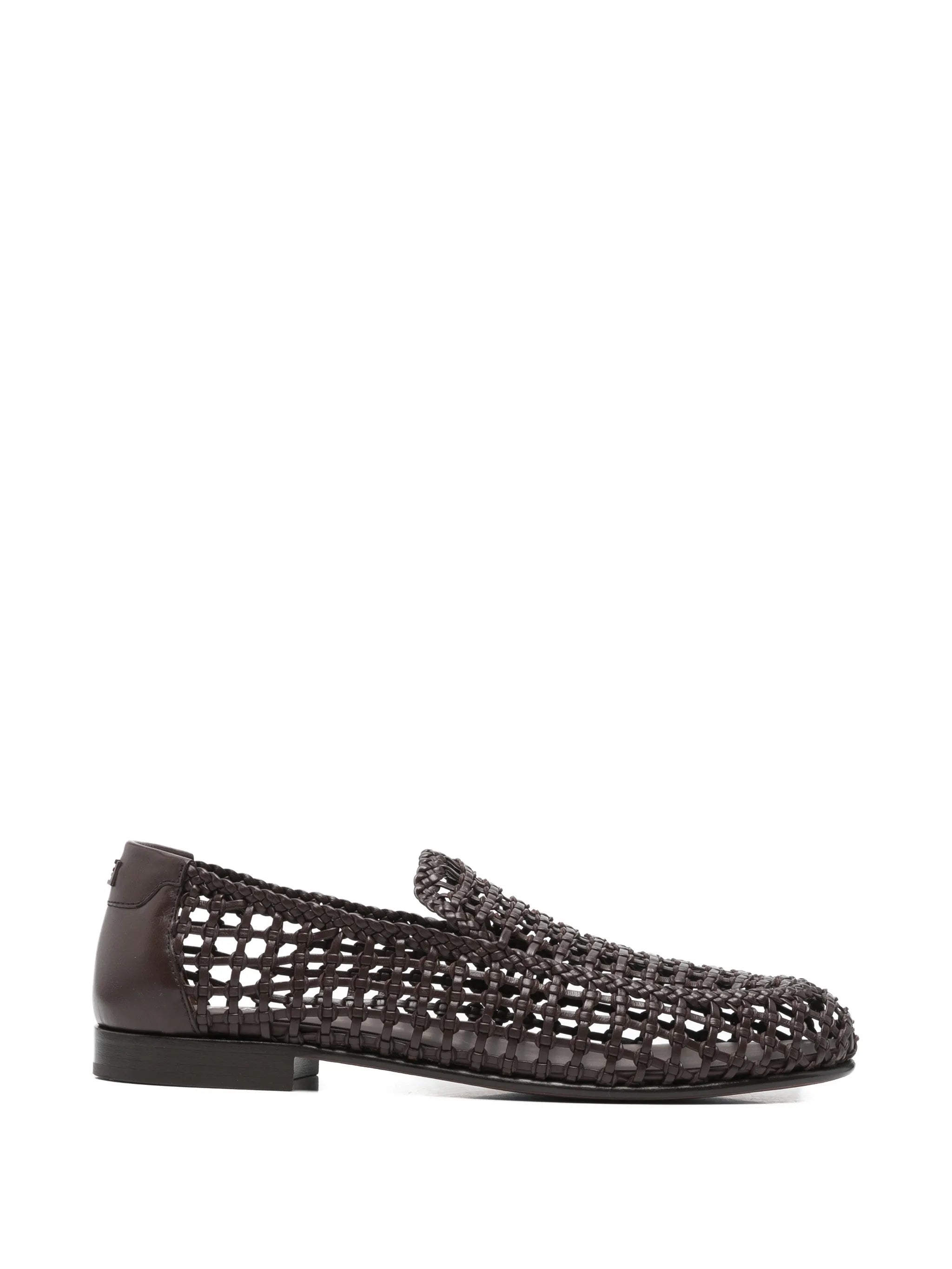 braided leather loafers