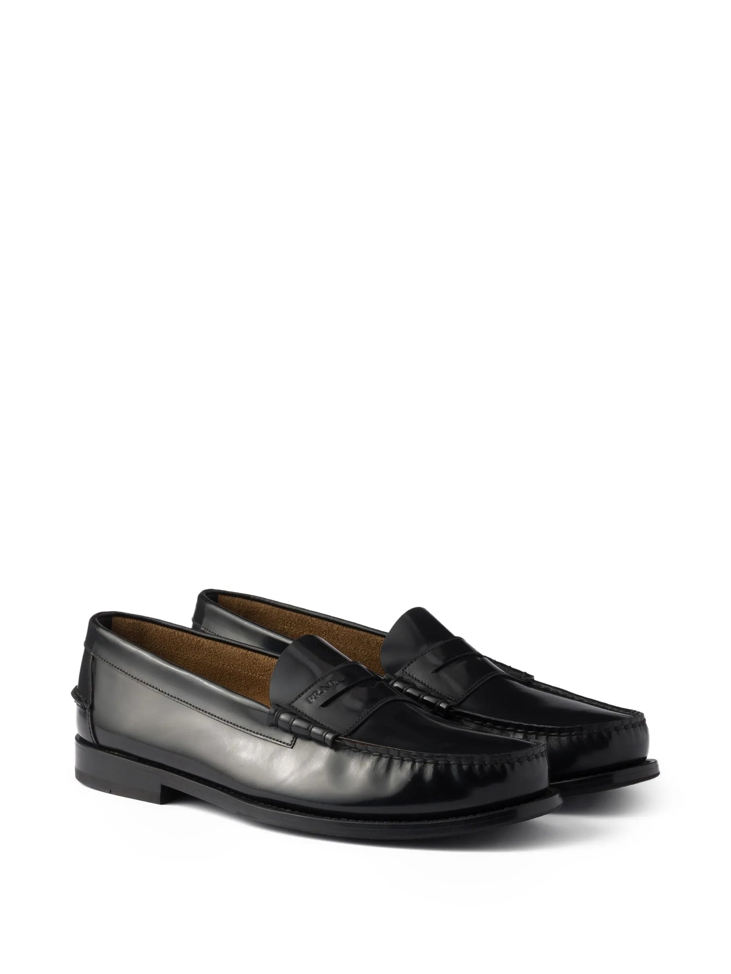 brushed-leather loafers