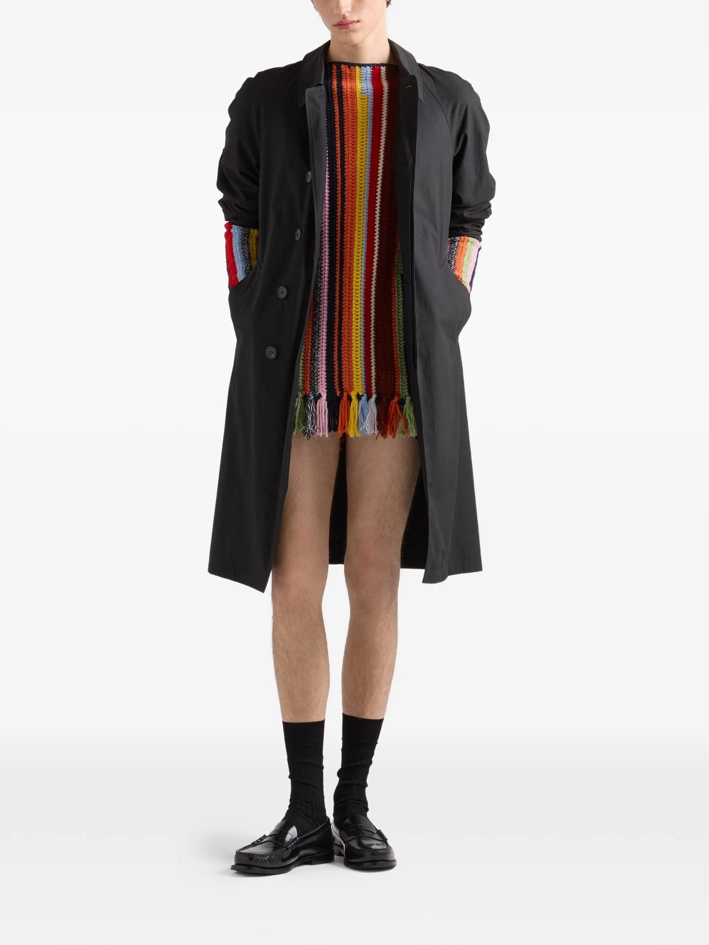 fringed boat-neck sweater