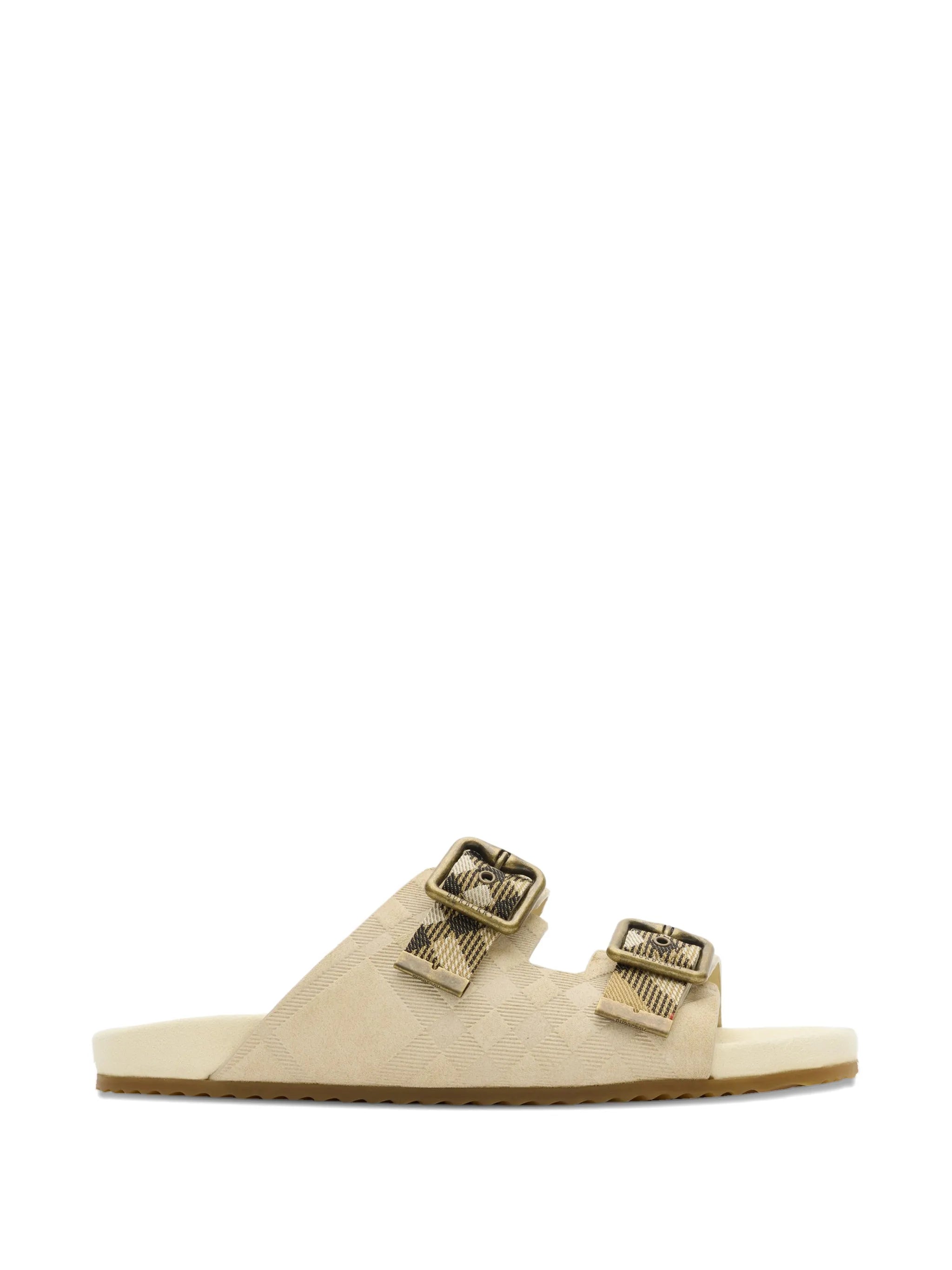 Urchin check embossed strap sandals
