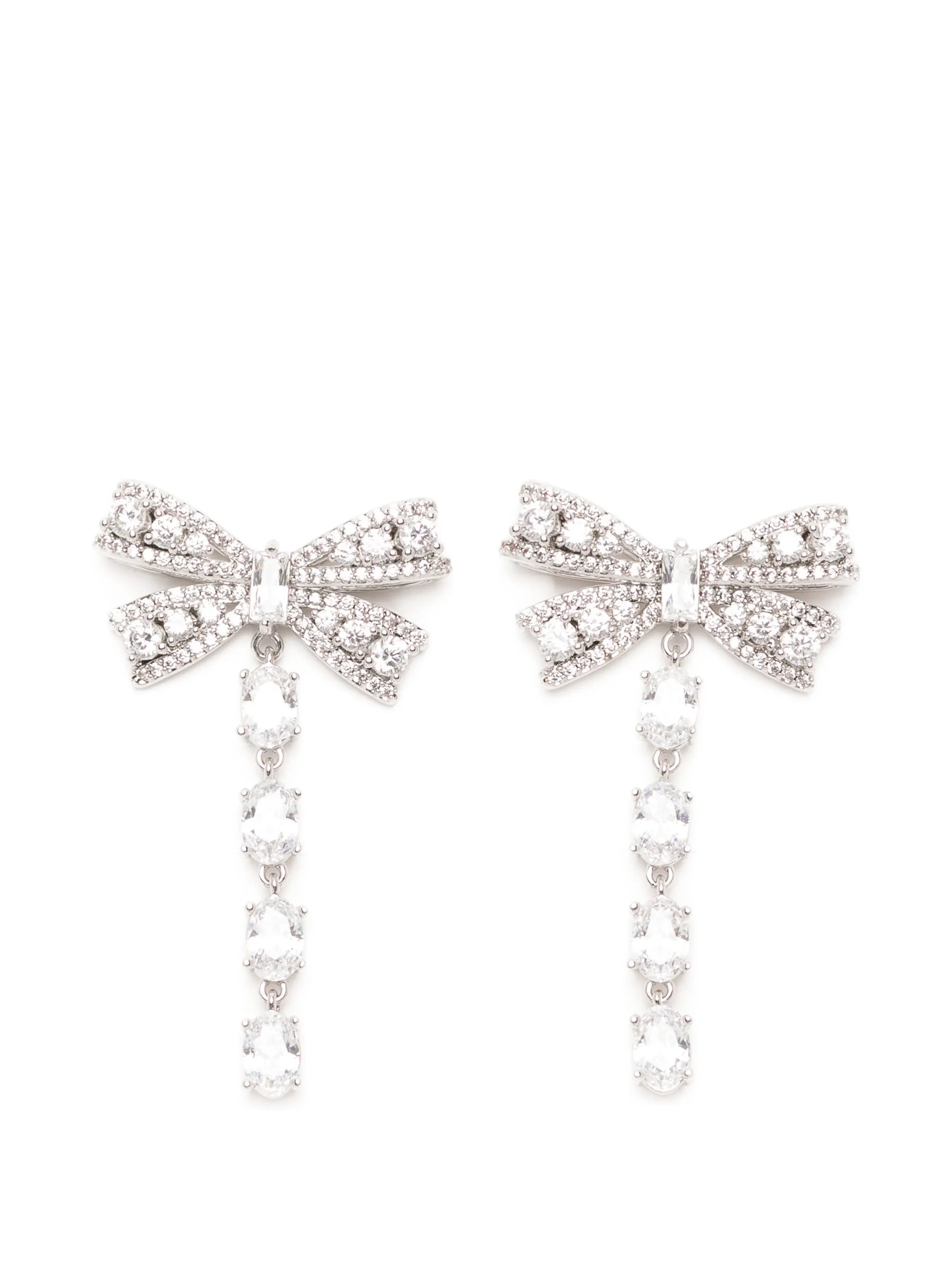 crystal-bow drop earrings
