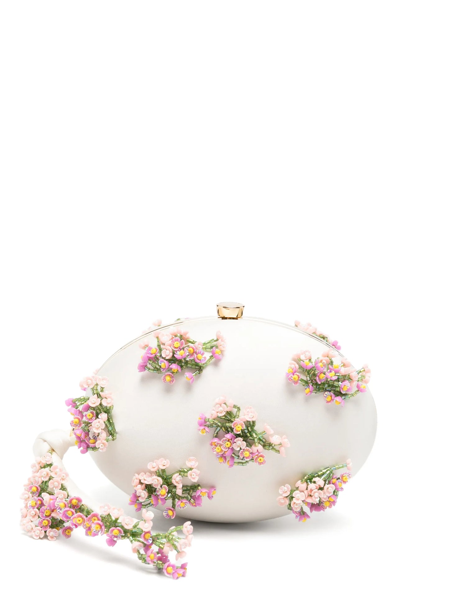 flower-embellishment clutch bag
