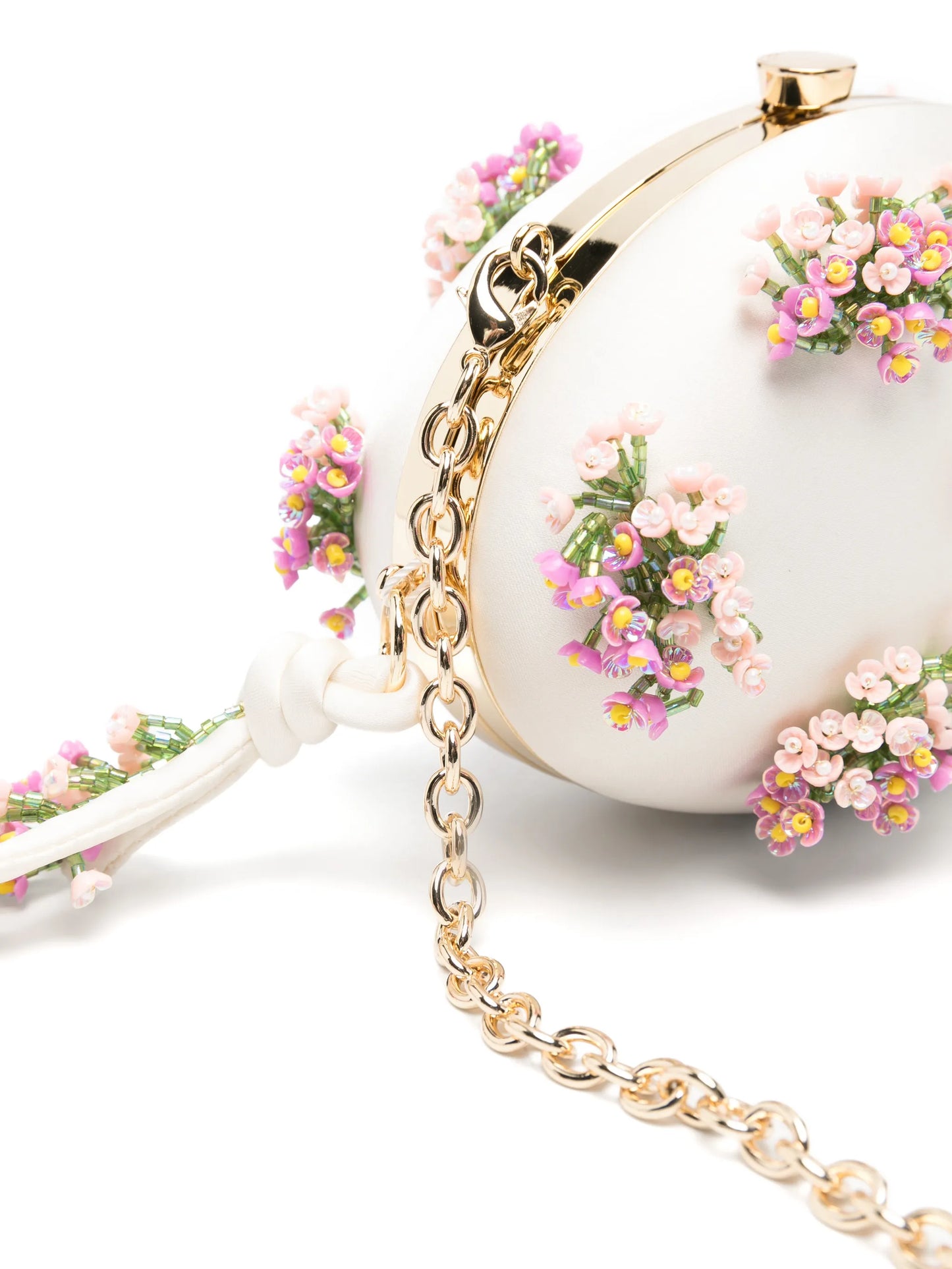 flower-embellishment clutch bag