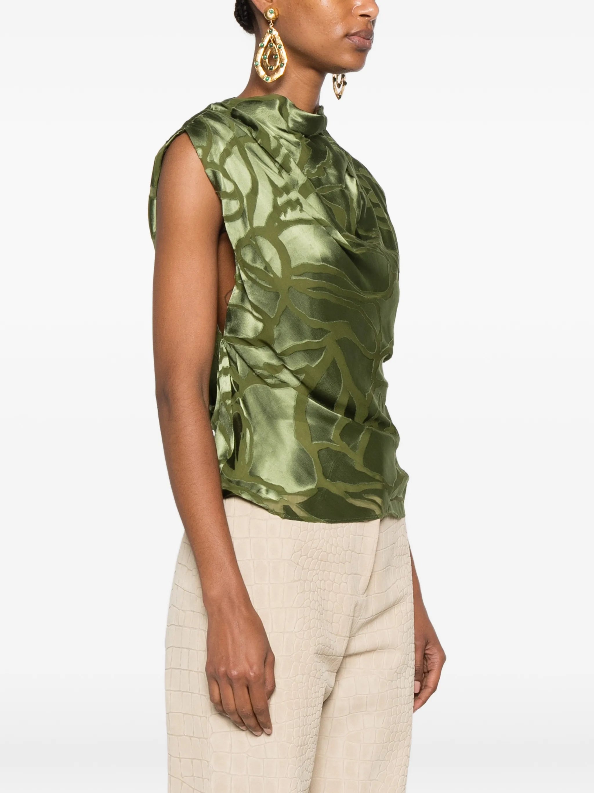 Monette cowl-neck top