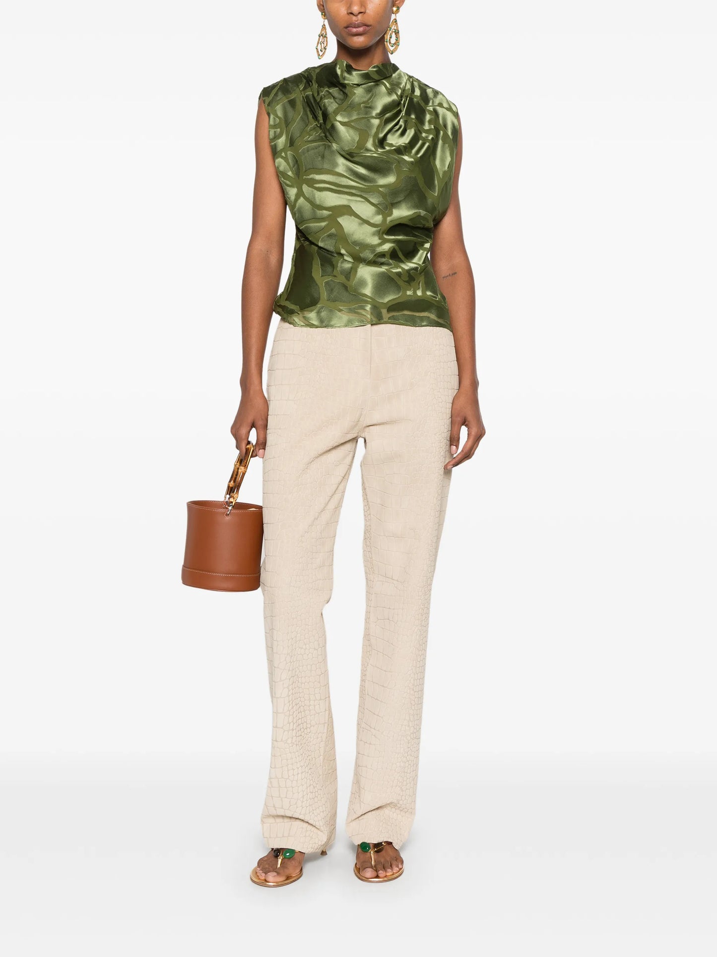 Monette cowl-neck top