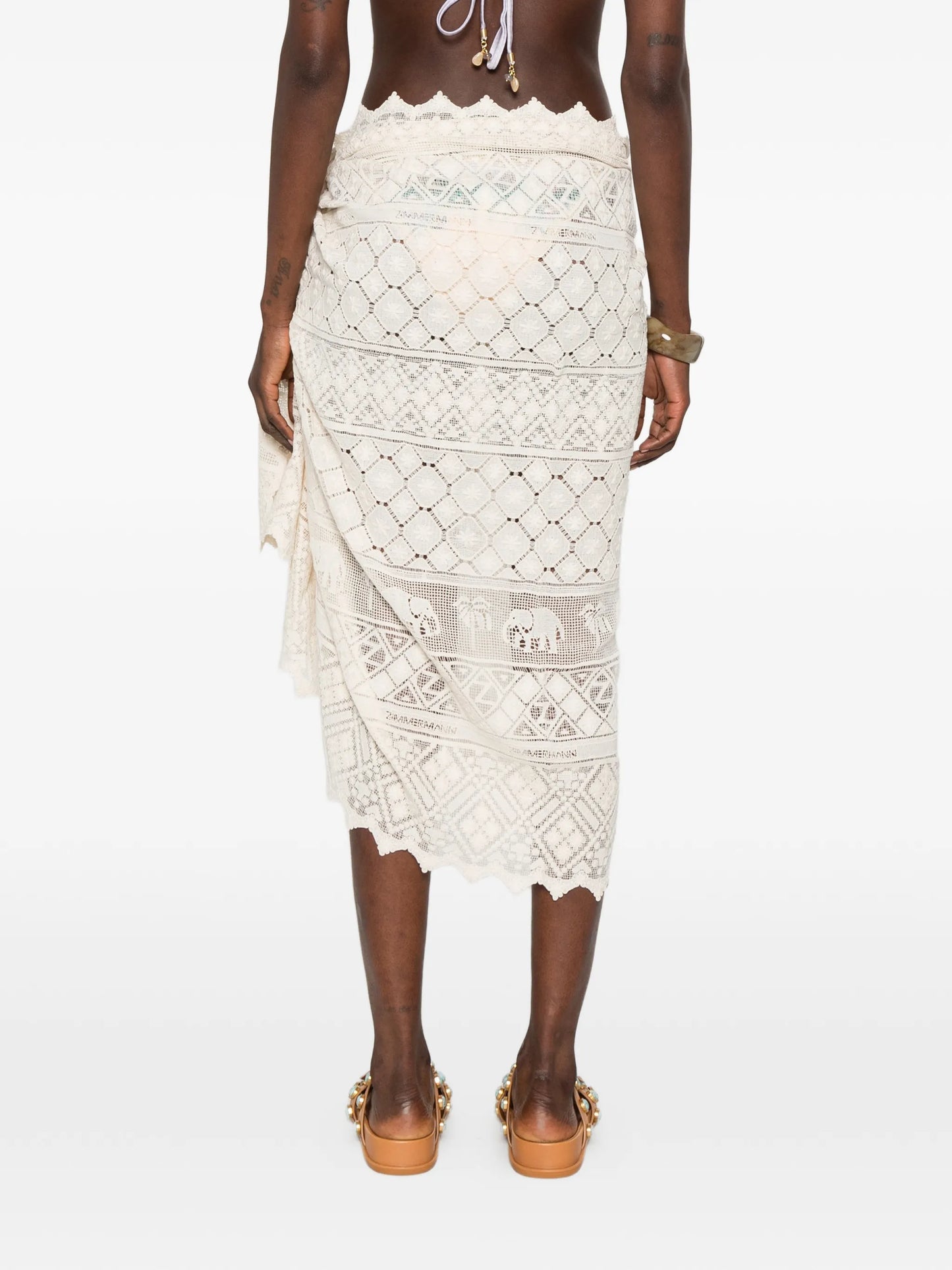 embroidered woven pareo skirt