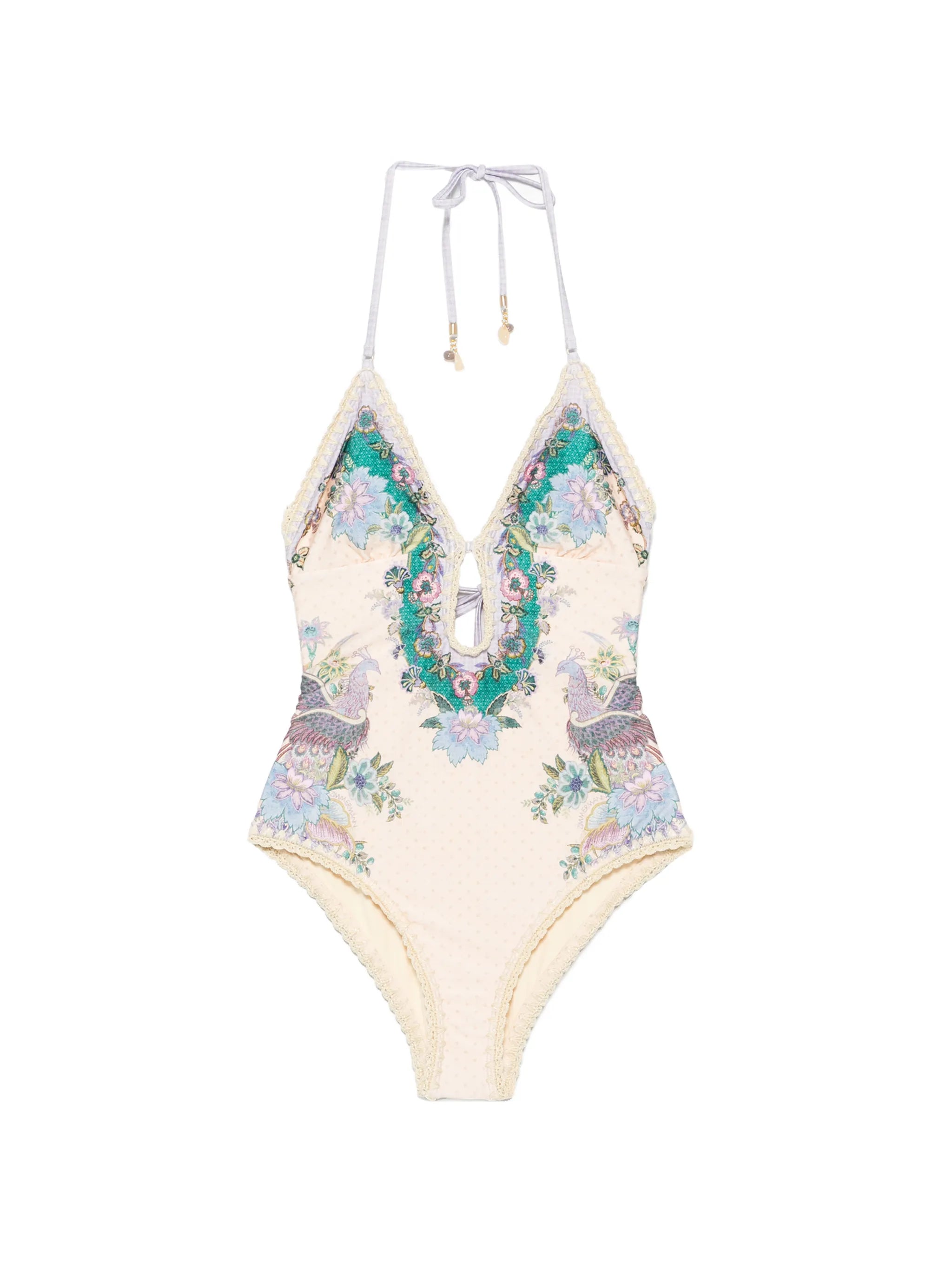 Indra crochet-detail swimsuit