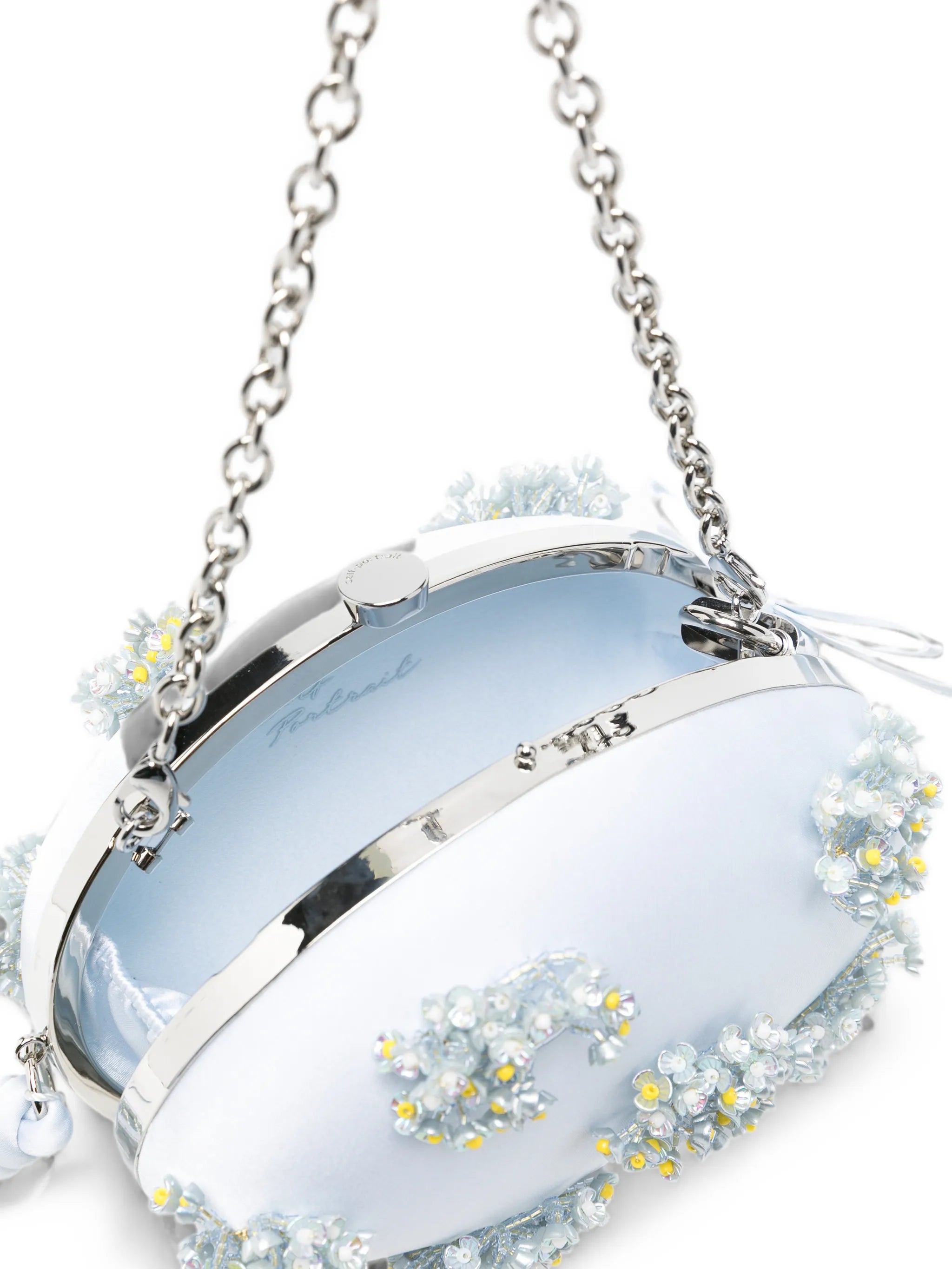 floral-beaded clutch bag