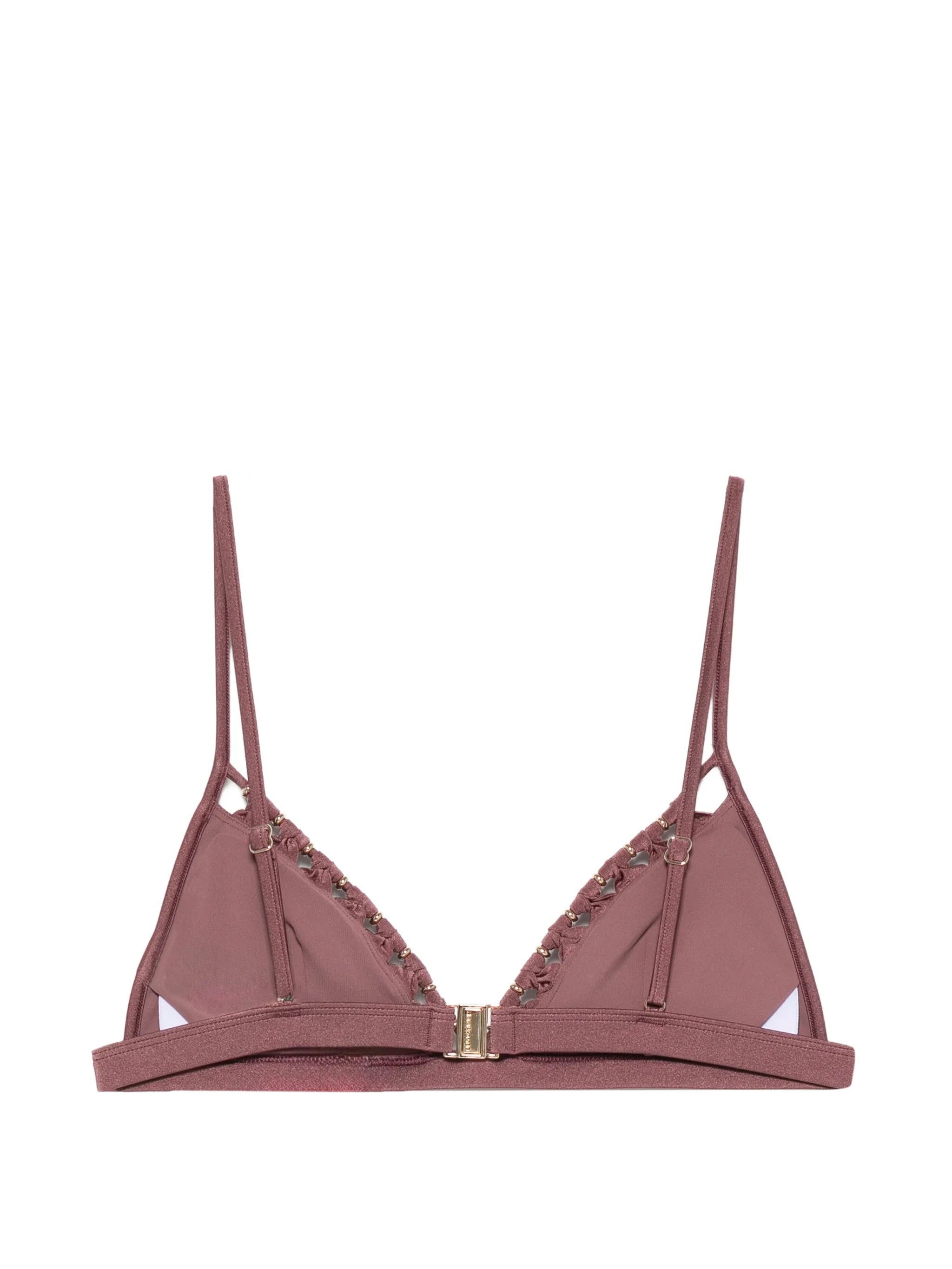 Aster bead-embellished bikini top