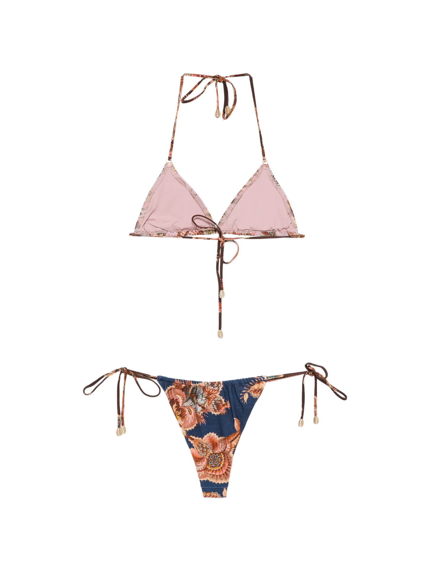 Aster floral-print spliced bikini
