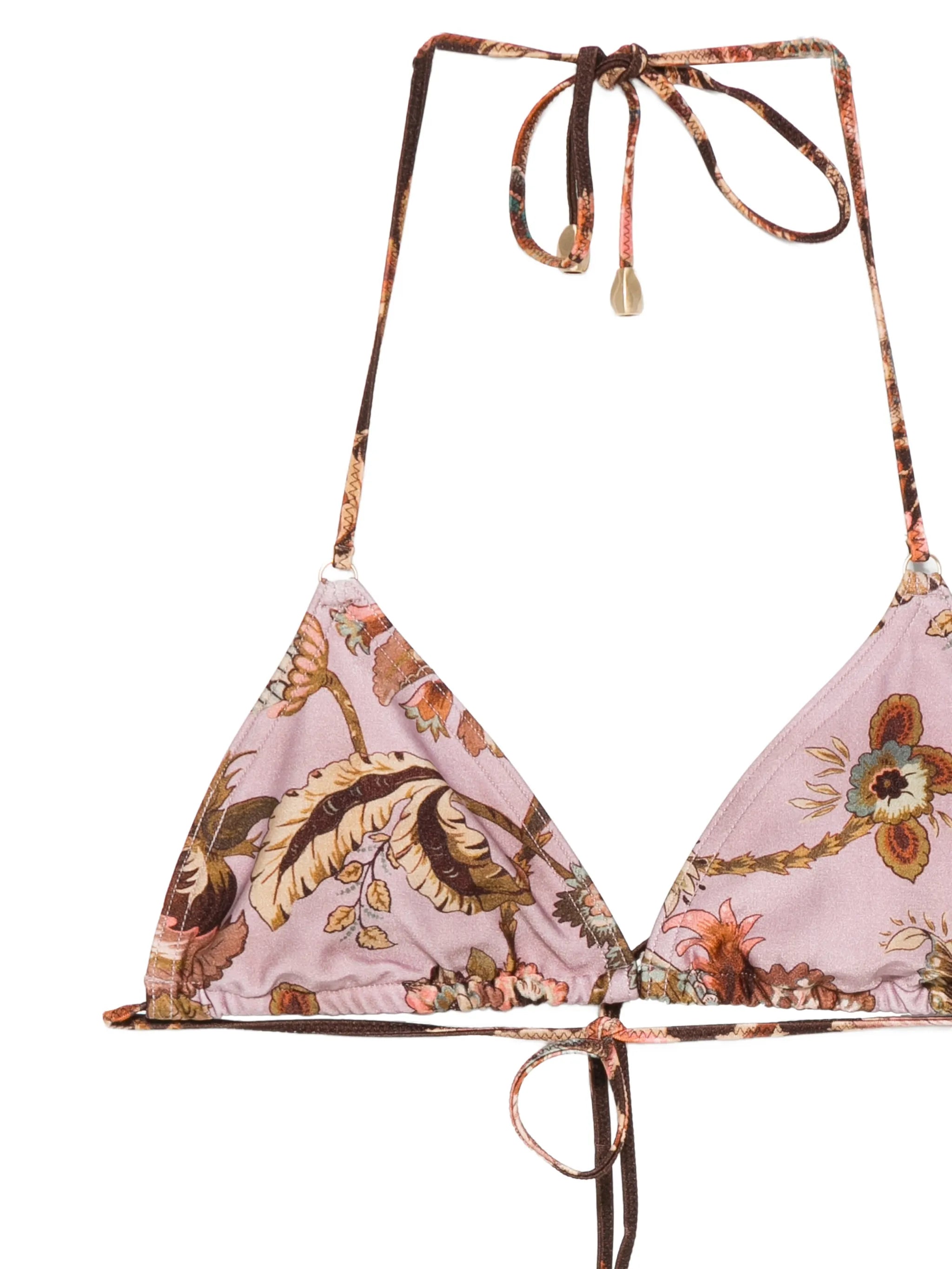 Aster floral-print spliced bikini