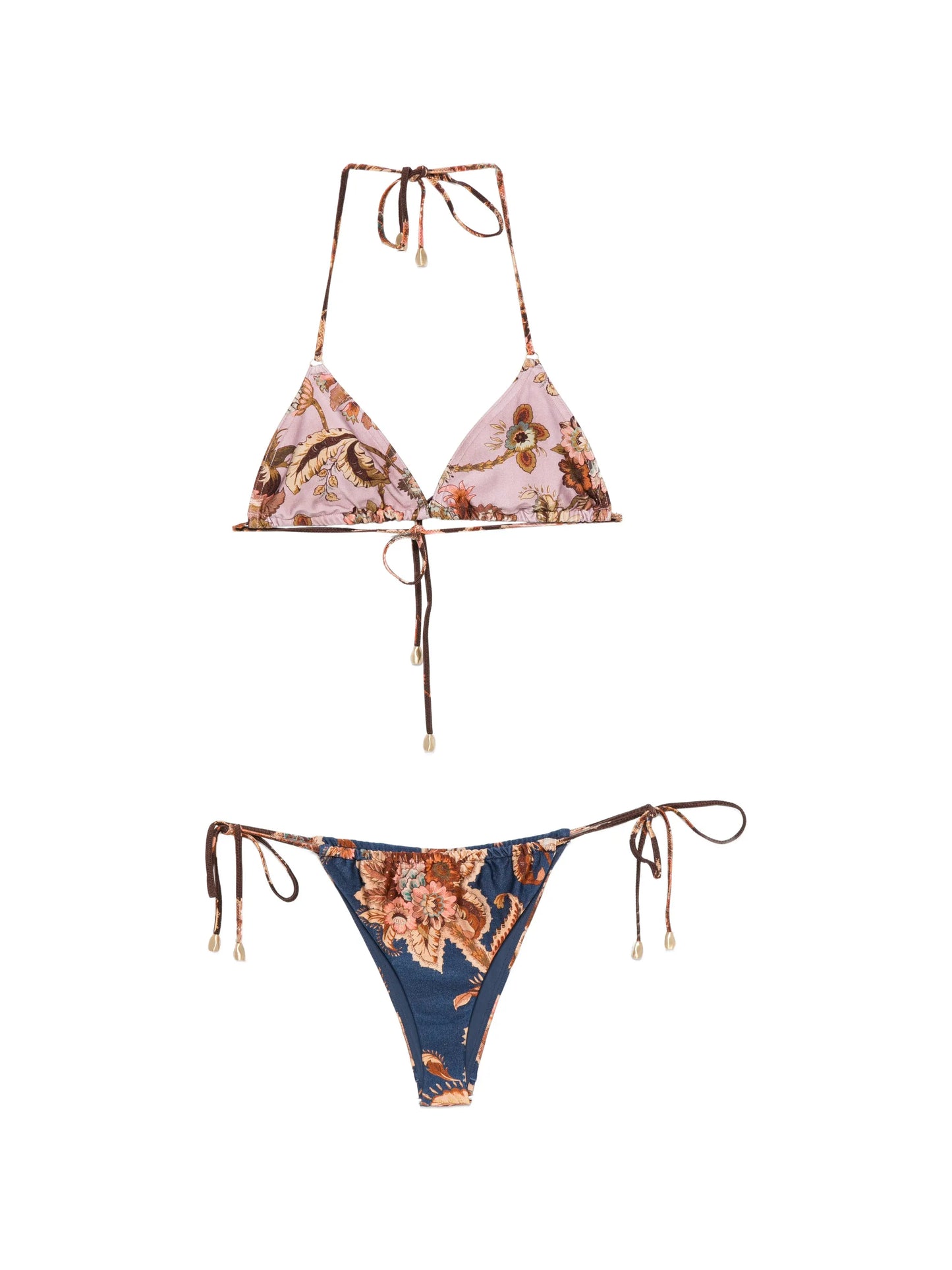 Aster floral-print spliced bikini