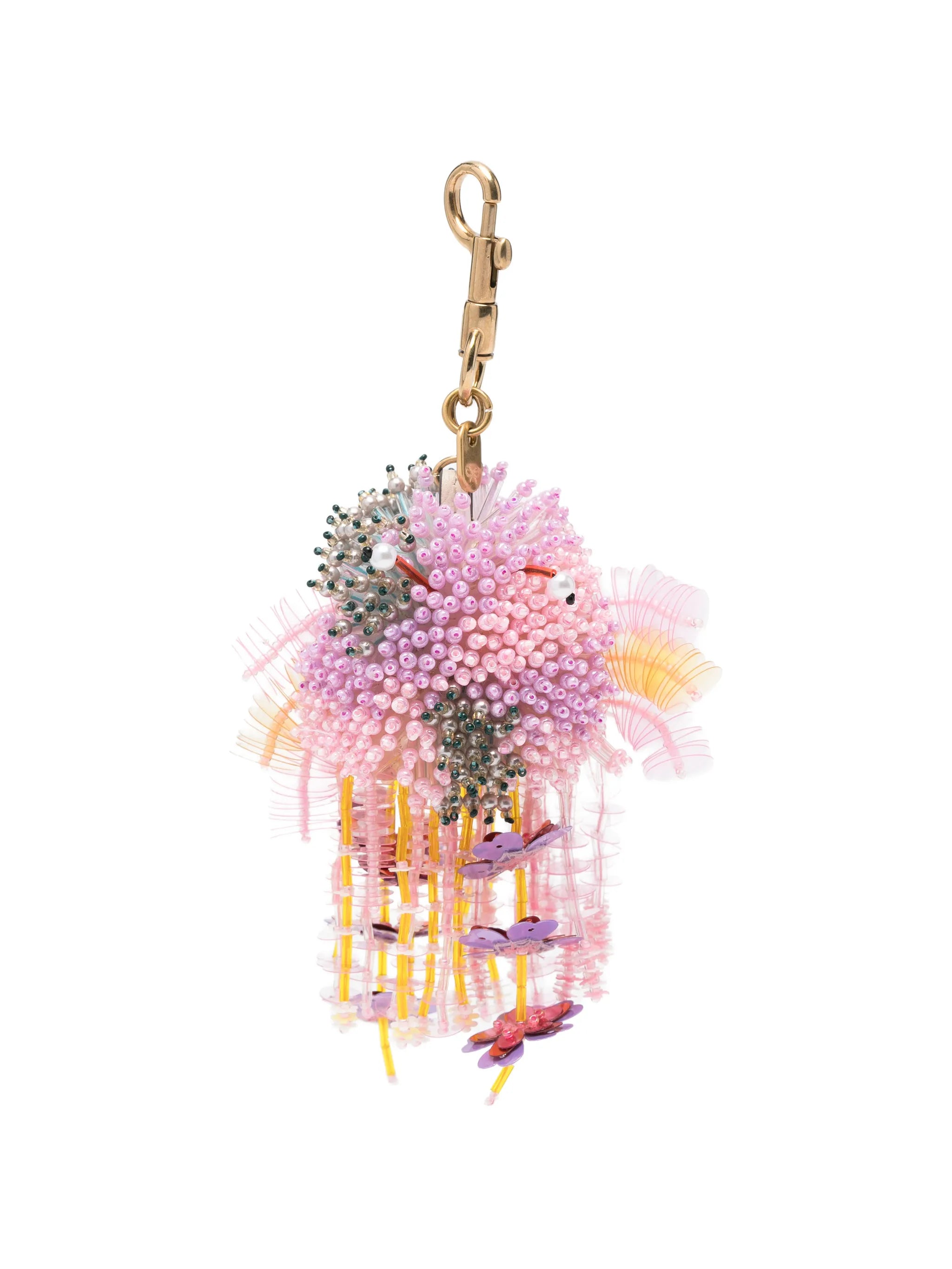 sequin-embellished bag charm